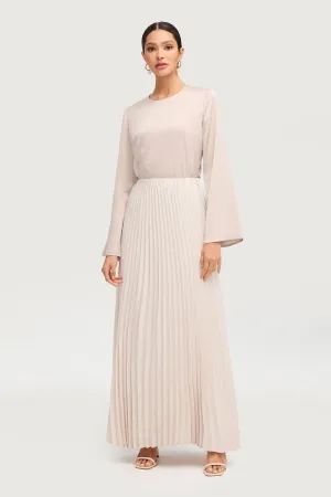 Pleated Maxi Skirt - Stone