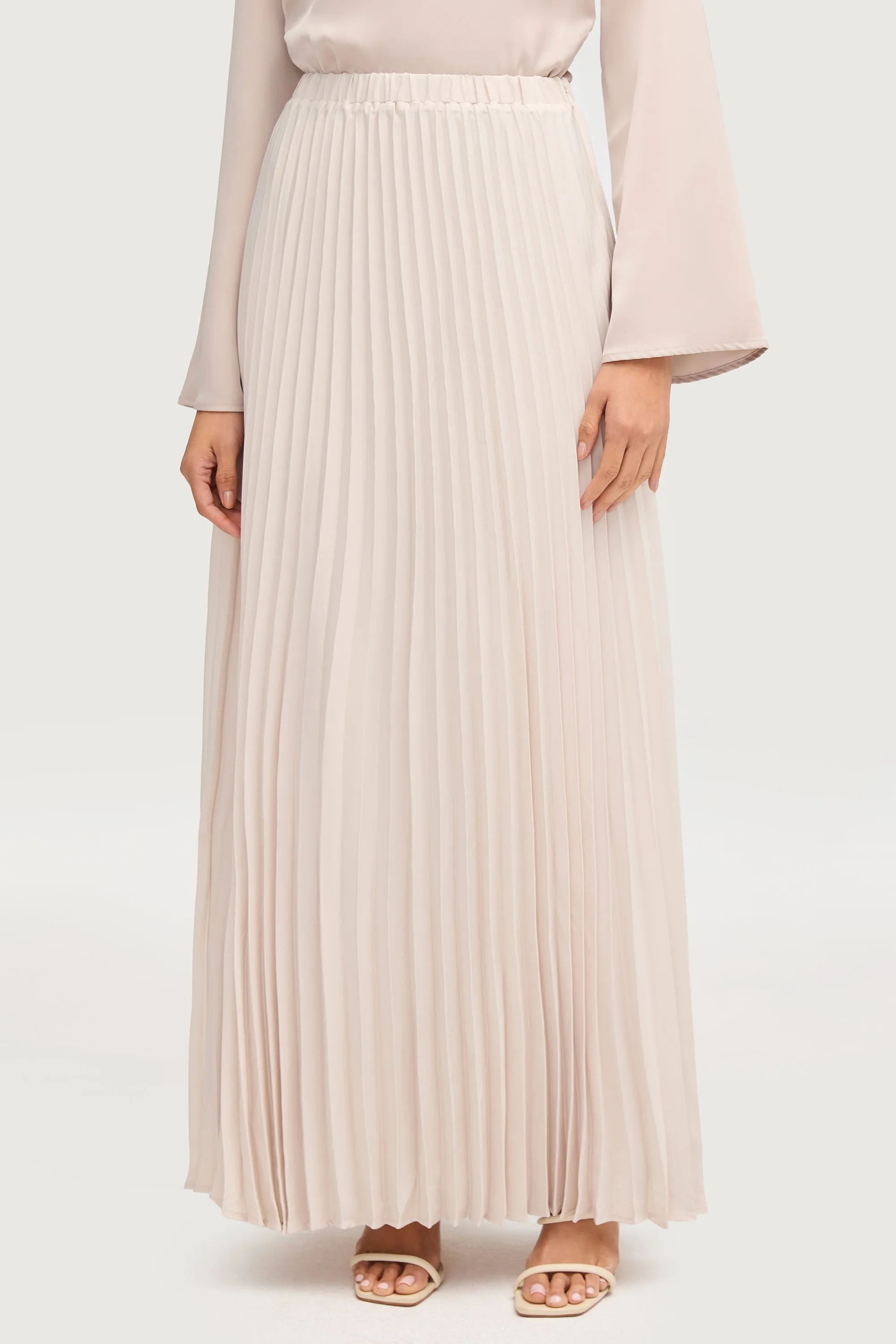 Pleated Maxi Skirt - Stone
