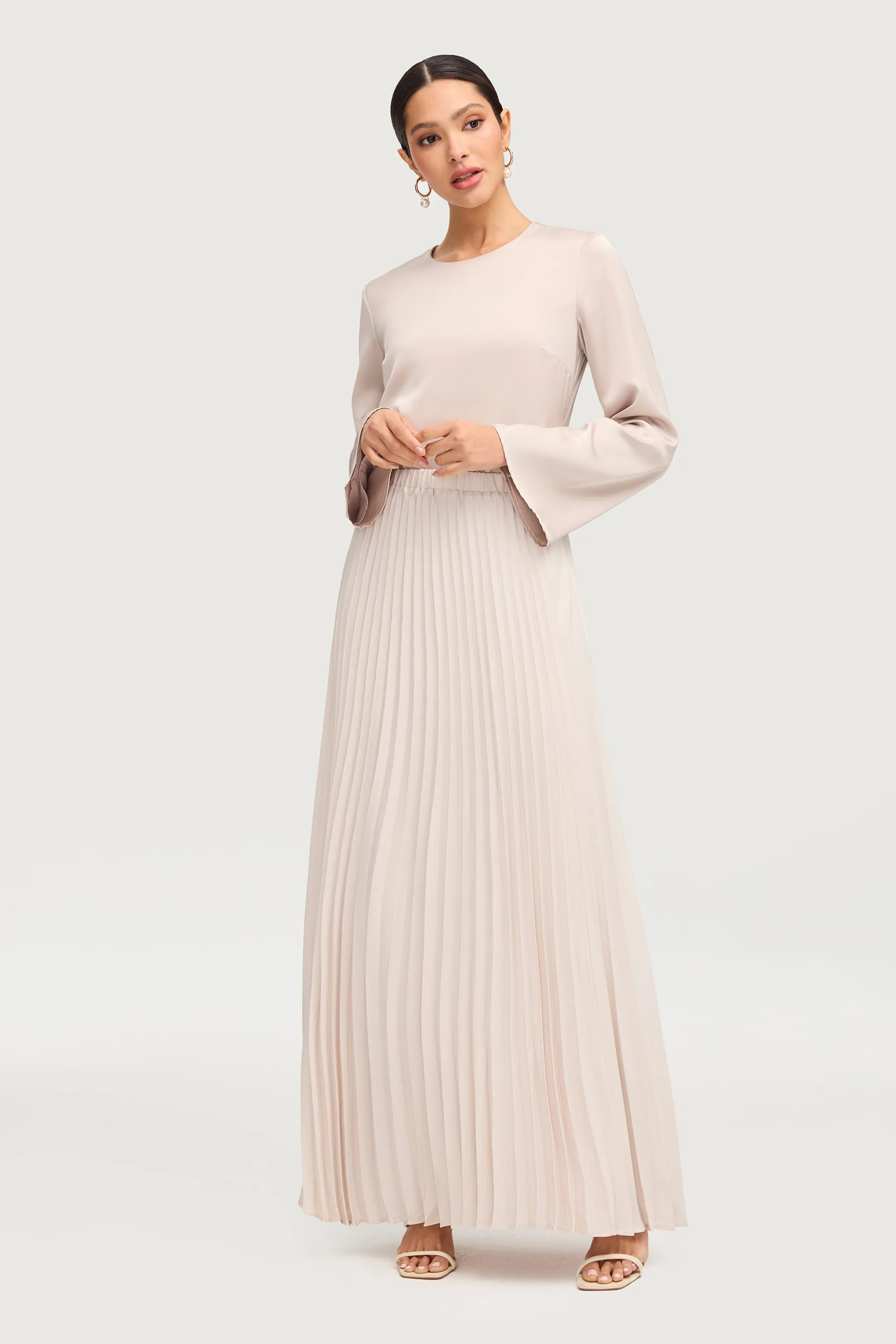 Pleated Maxi Skirt - Stone
