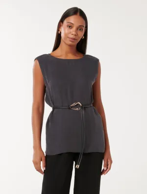 Poppy Belted Cupro Top
