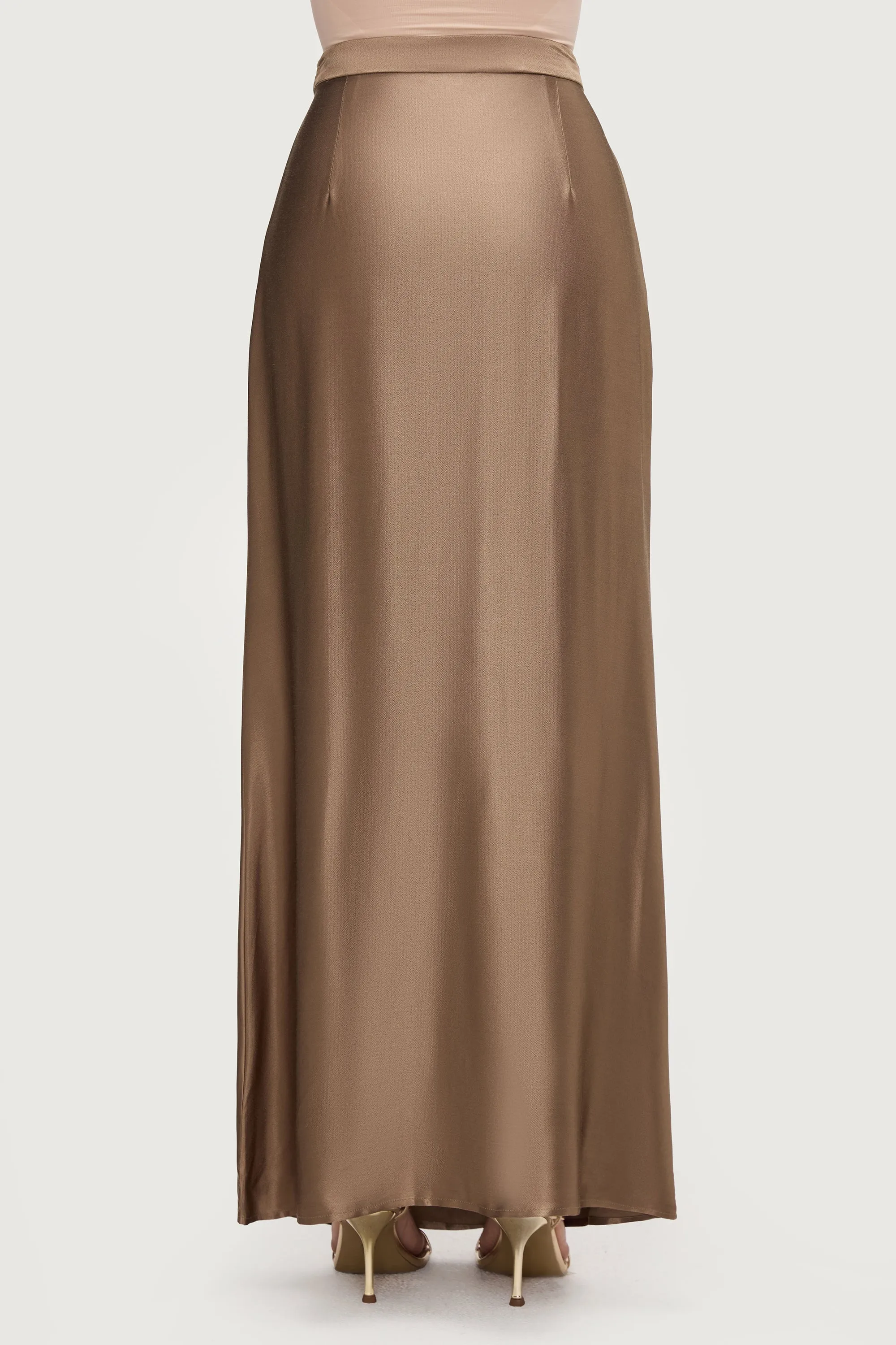 Razan Silk Maxi Skirt - Desert Palm
