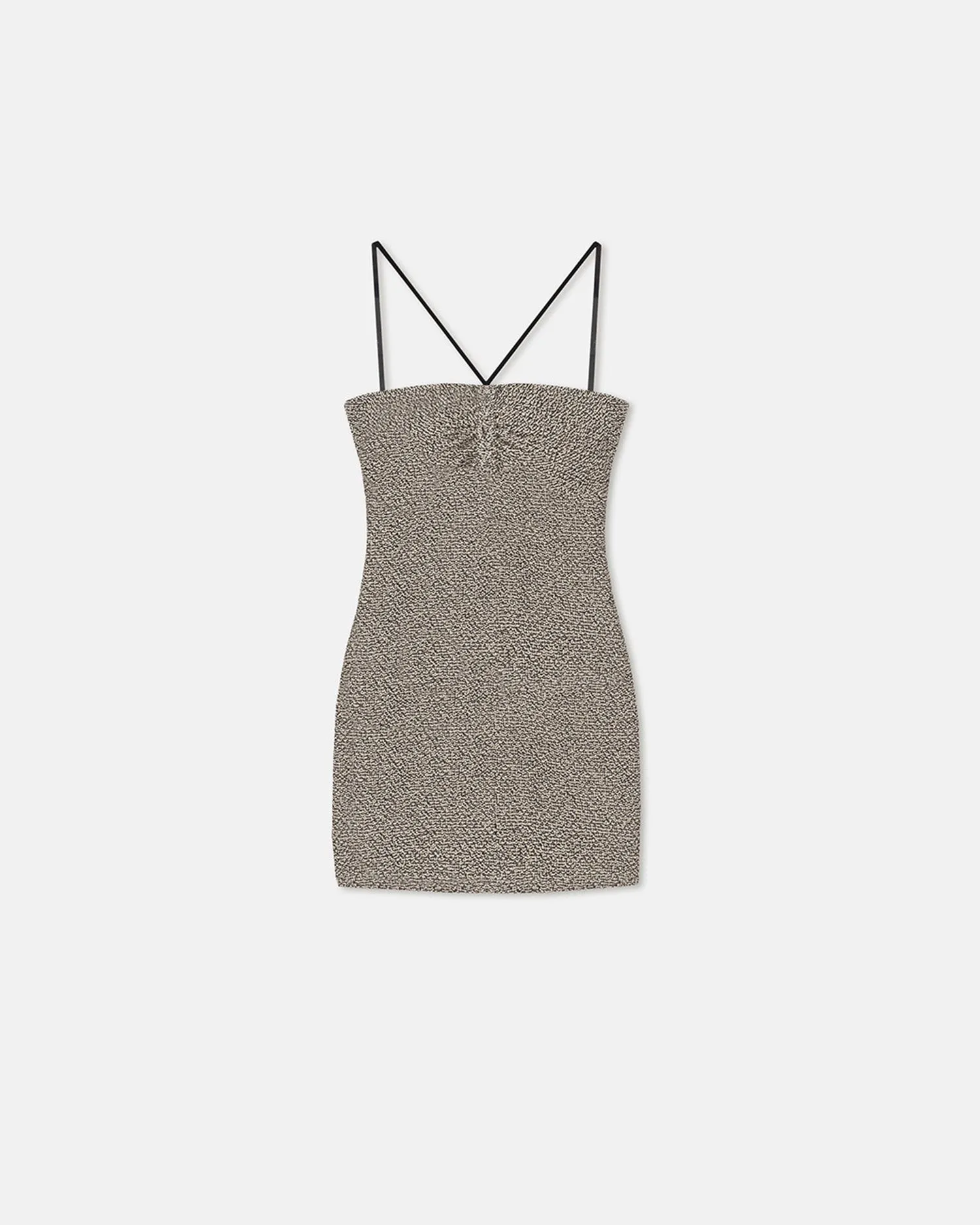 Rois - Loopback Cotton Mini Dress - Black/Creme Mouline