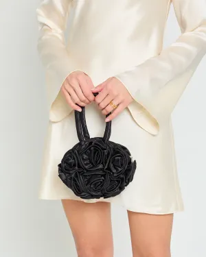 Rosette Satin Clutch