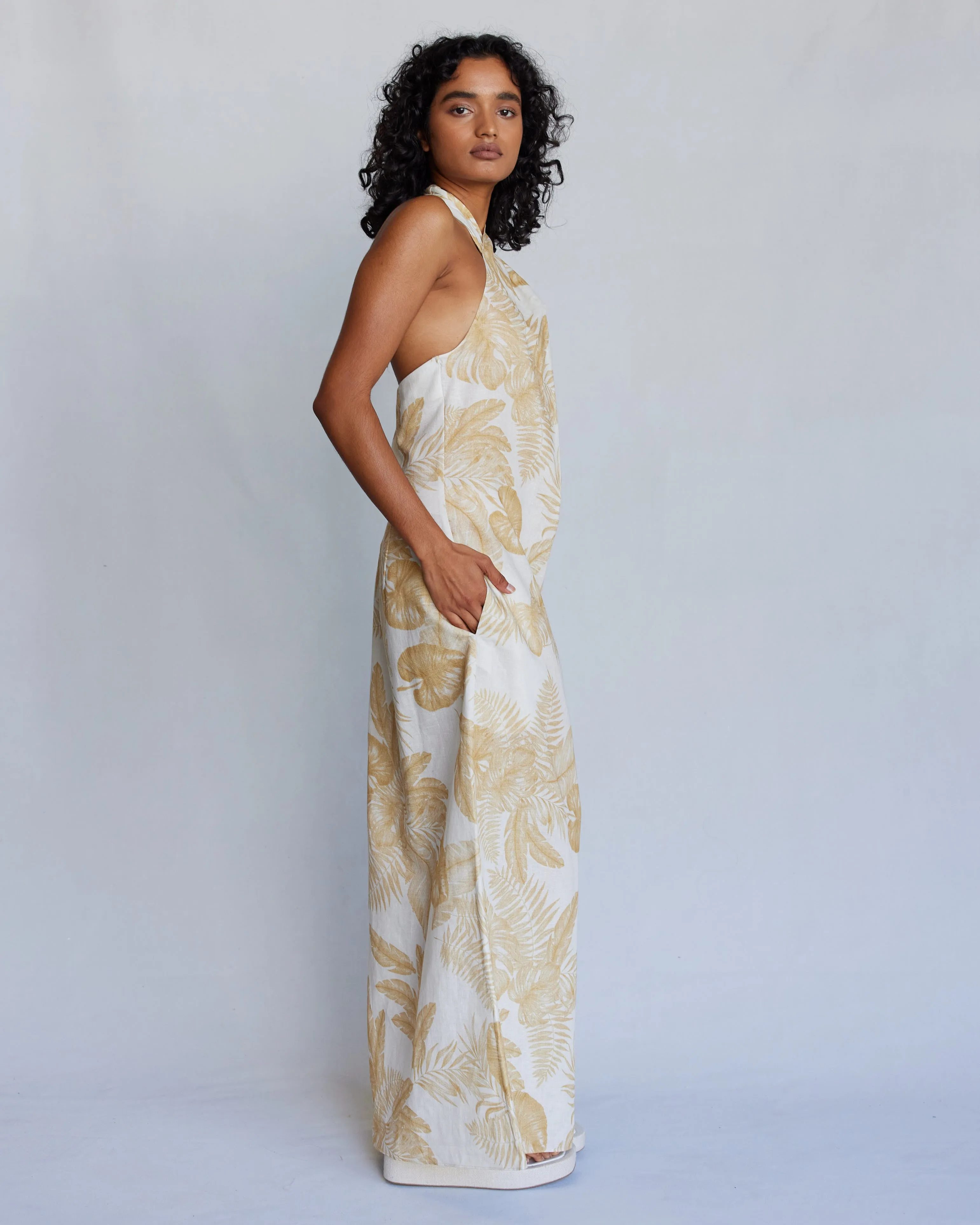 Samara Linen Halter Maxi Dress