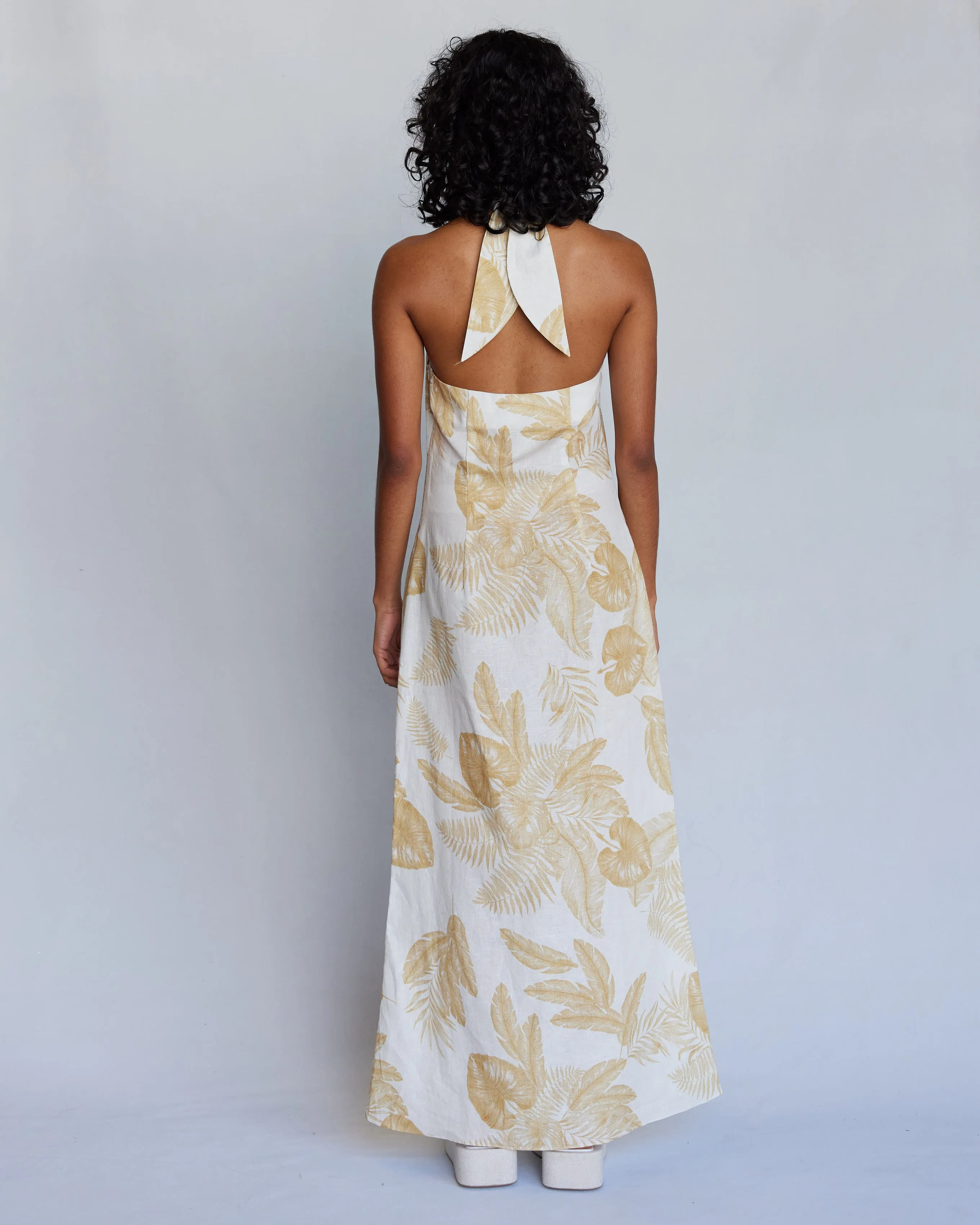 Samara Linen Halter Maxi Dress