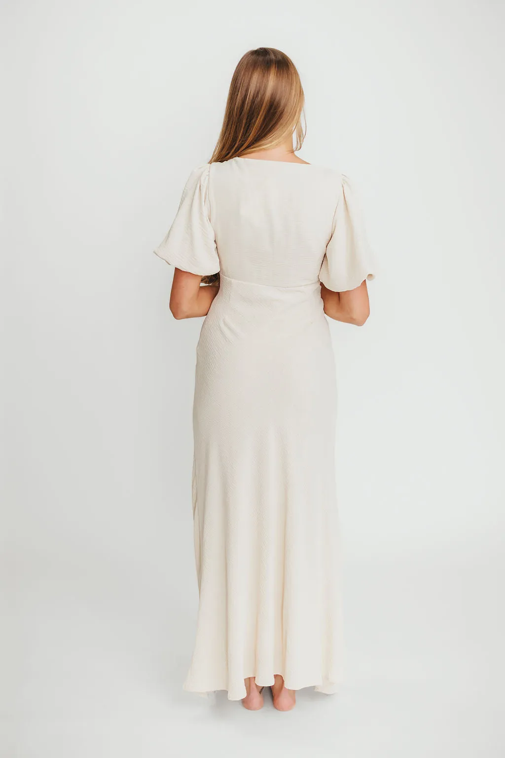 Selena Bow Front Maxi Dress in Ivory