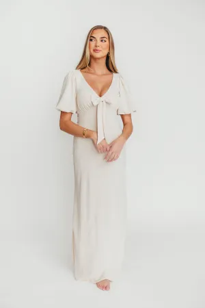 Selena Bow Front Maxi Dress in Ivory