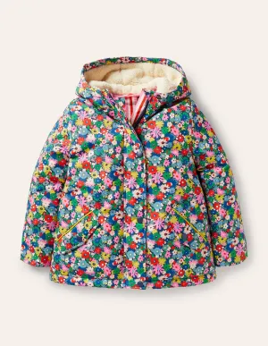 Sherpa Lined Anorak-Multi Paintbox Floral