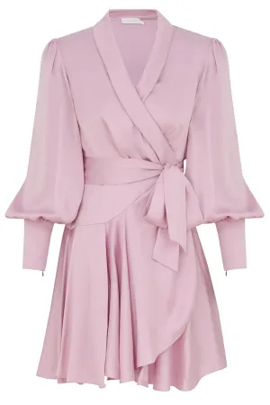 Silk Wrap Mini Dress