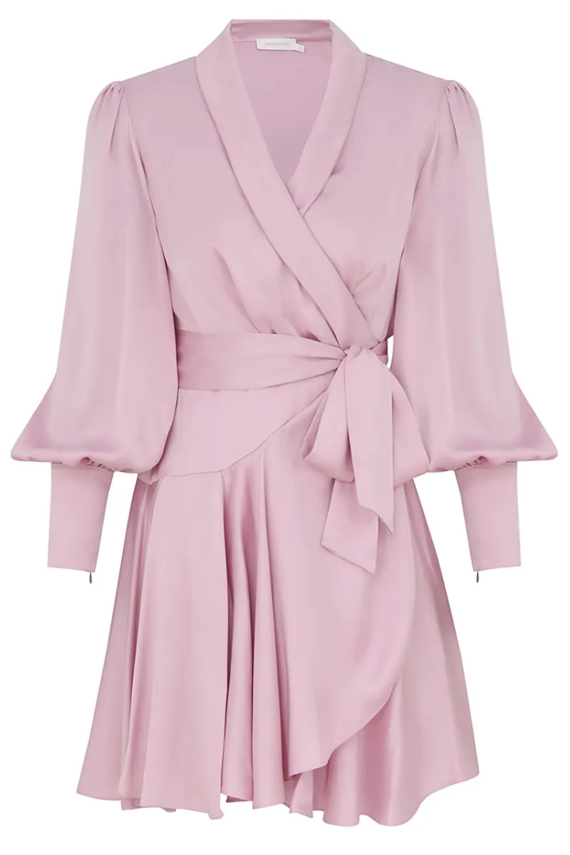 Silk Wrap Mini Dress