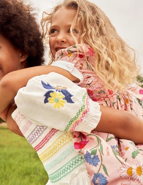 Smocked Dress-Provence Dusty Pink Flowers