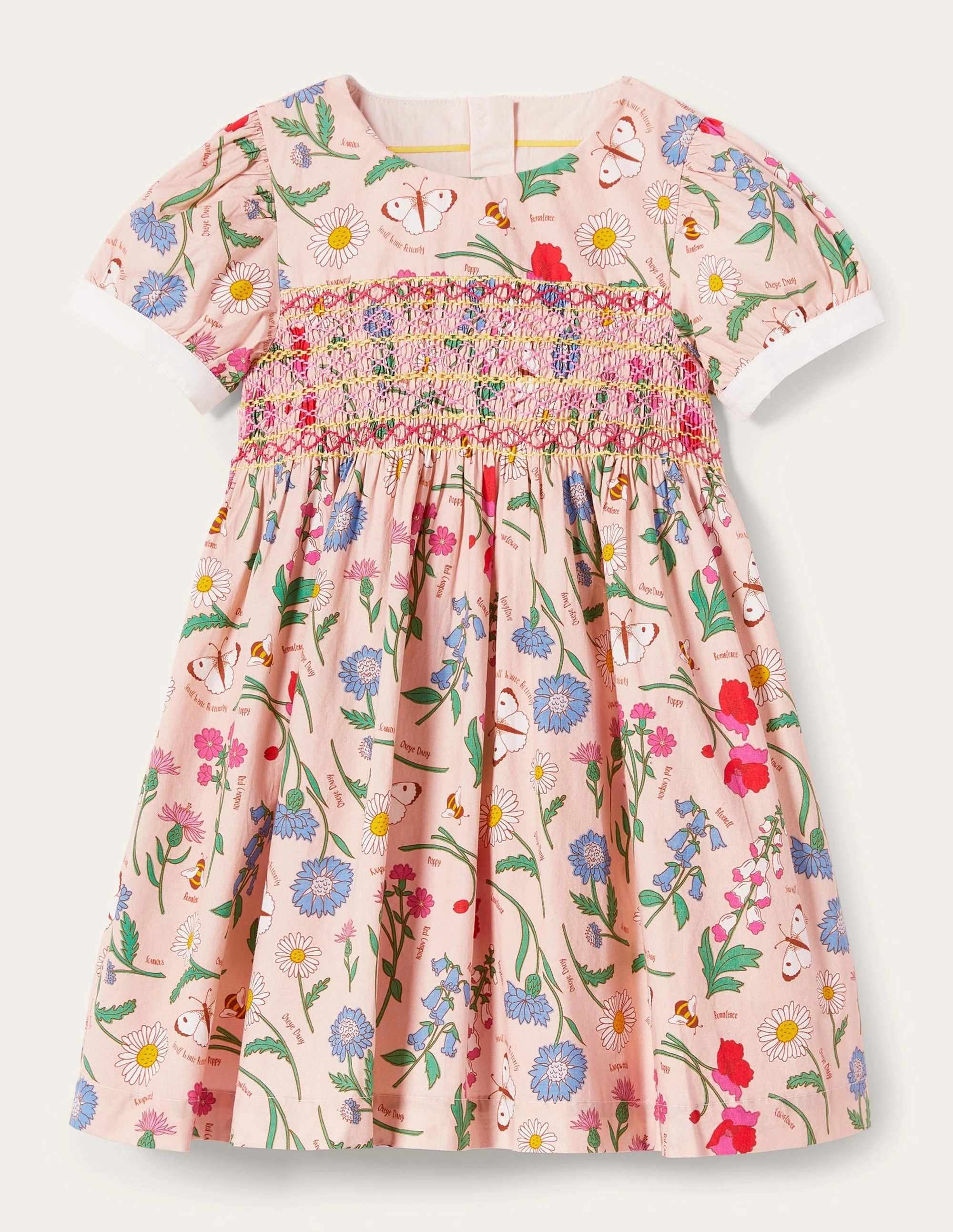 Smocked Dress-Provence Dusty Pink Flowers