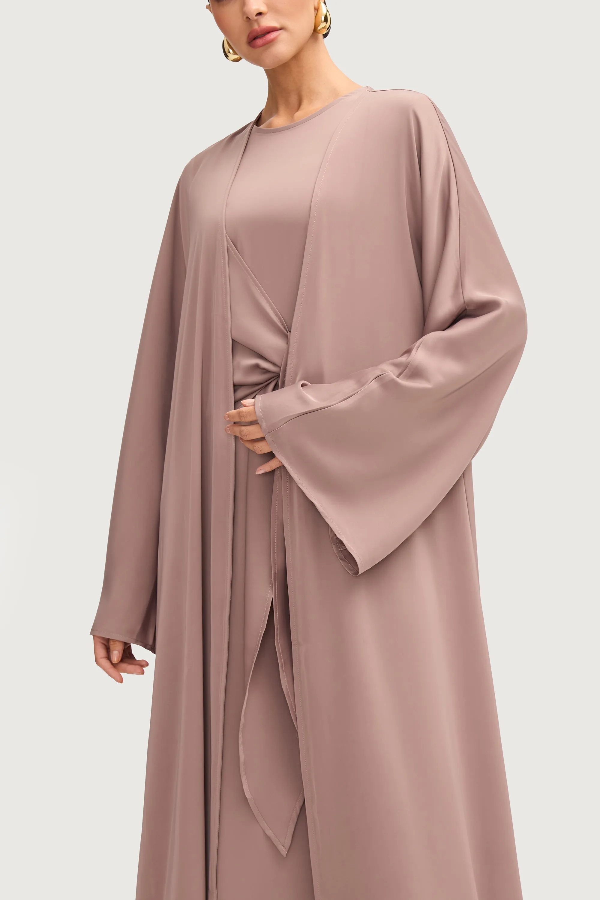 Sofia Open Abaya - Truffle