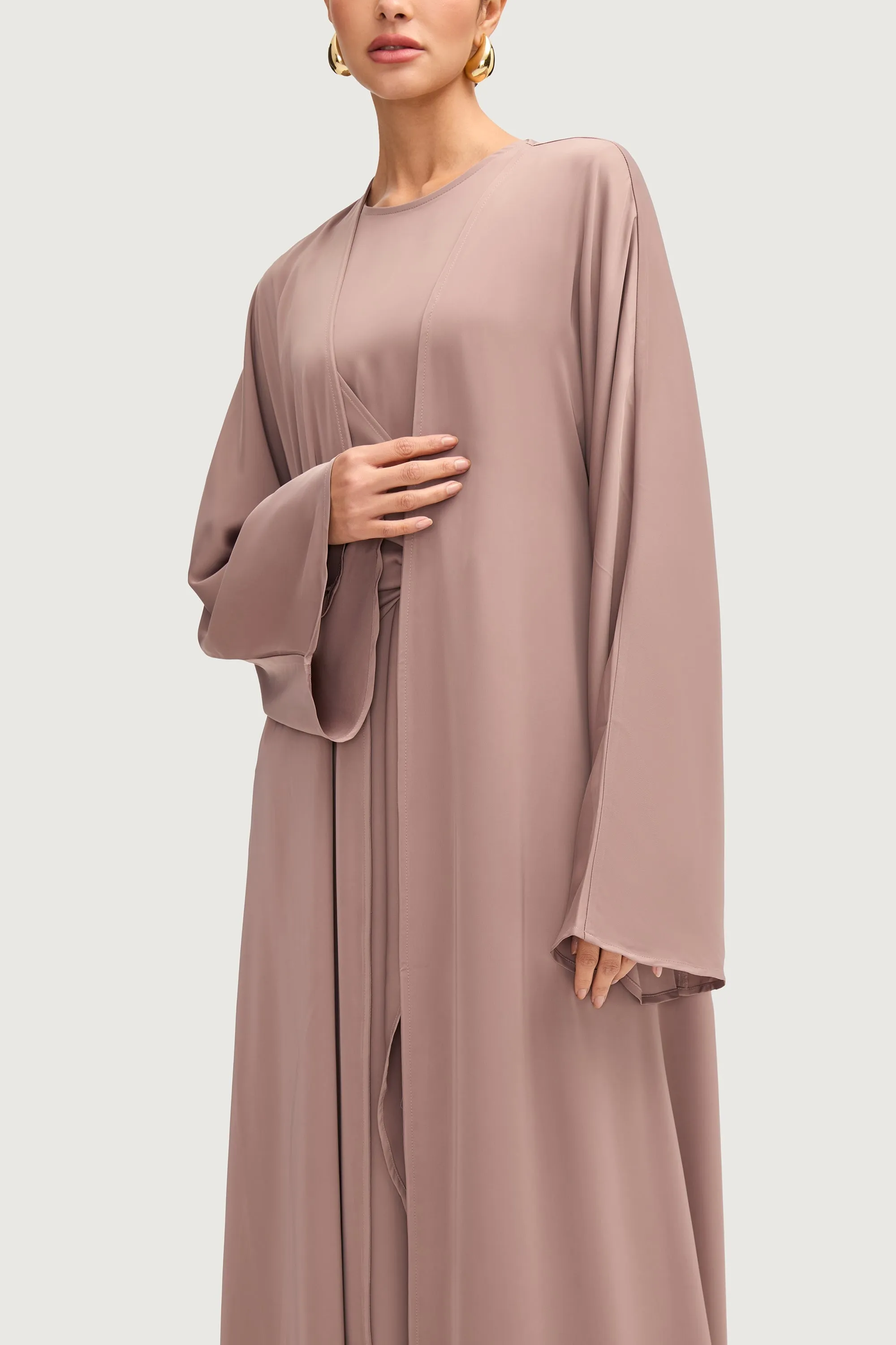 Sofia Open Abaya - Truffle