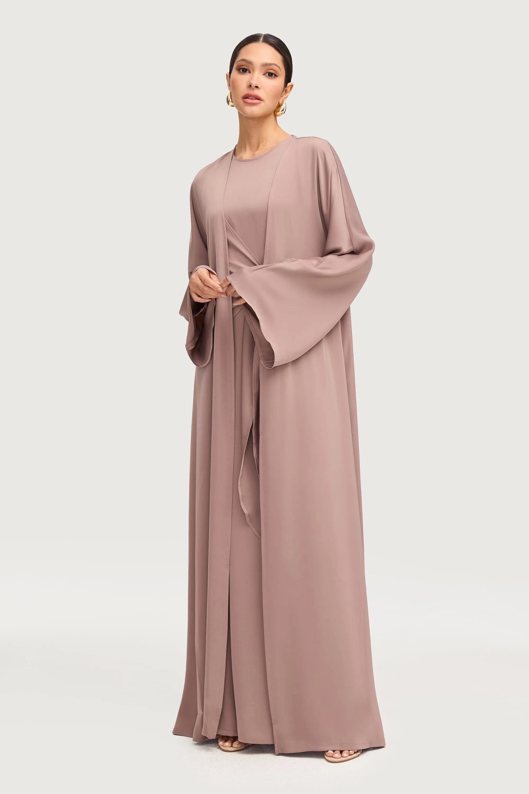 Sofia Open Abaya - Truffle