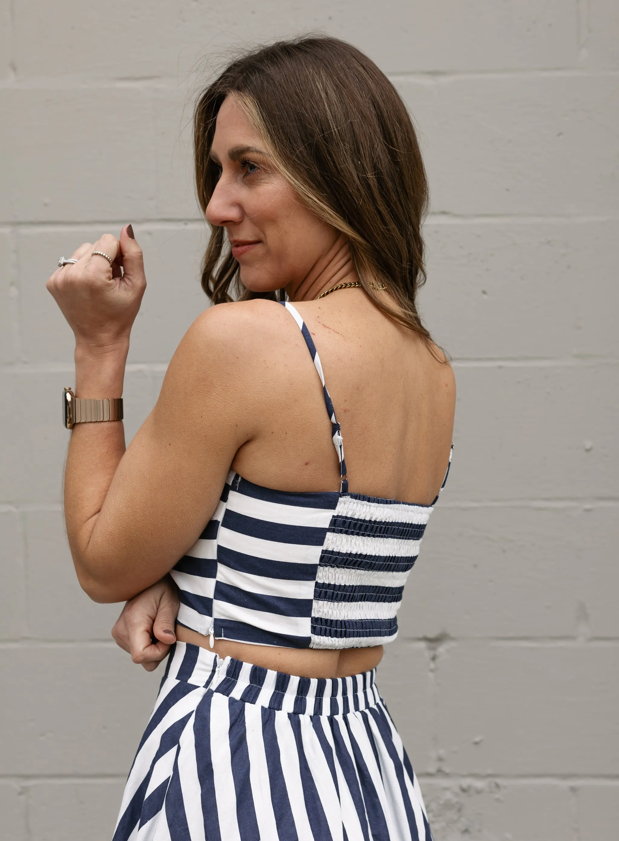 Sullivan Striped Crop Top - Final Sale