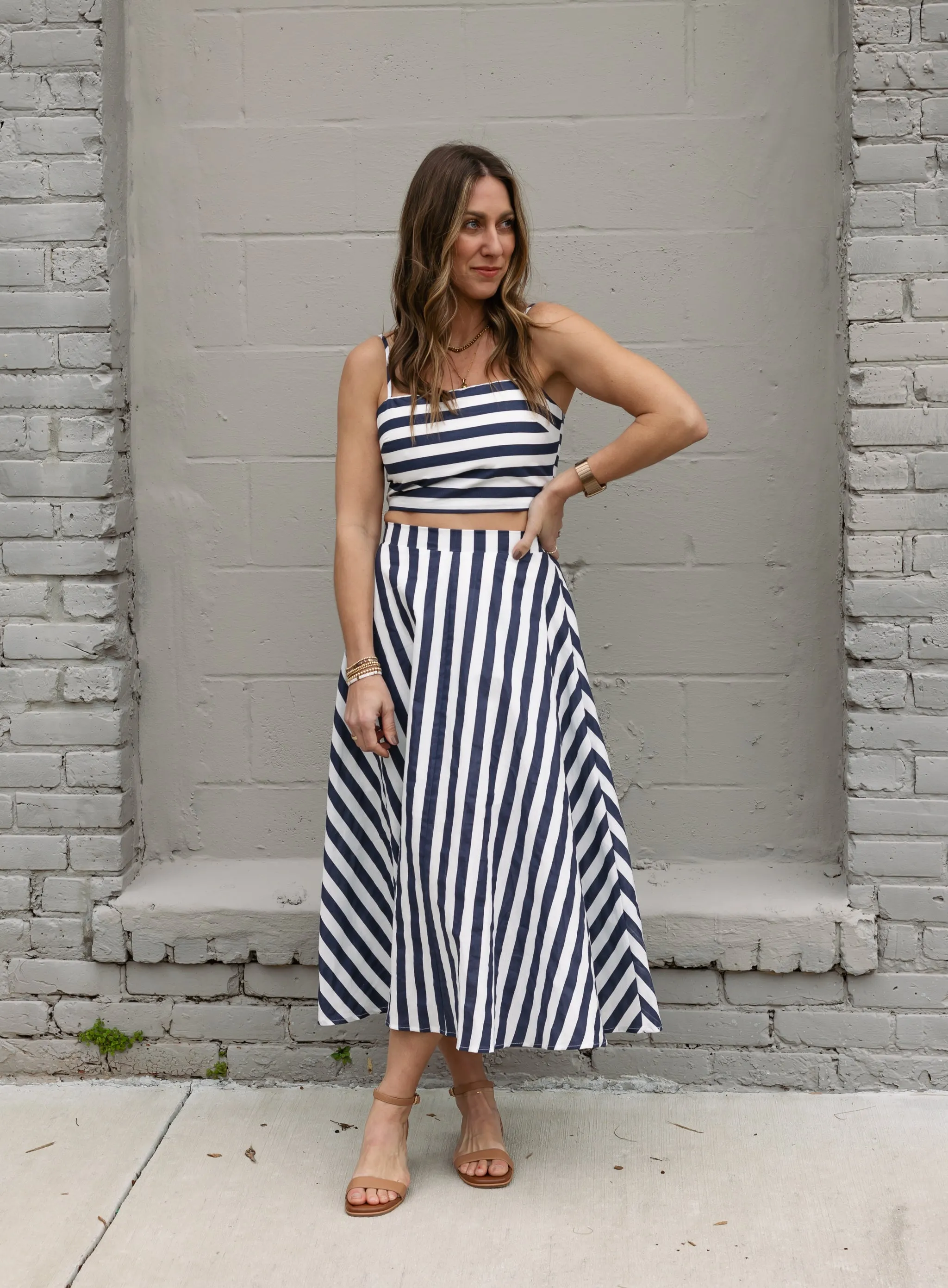 Sullivan Striped Crop Top - Final Sale