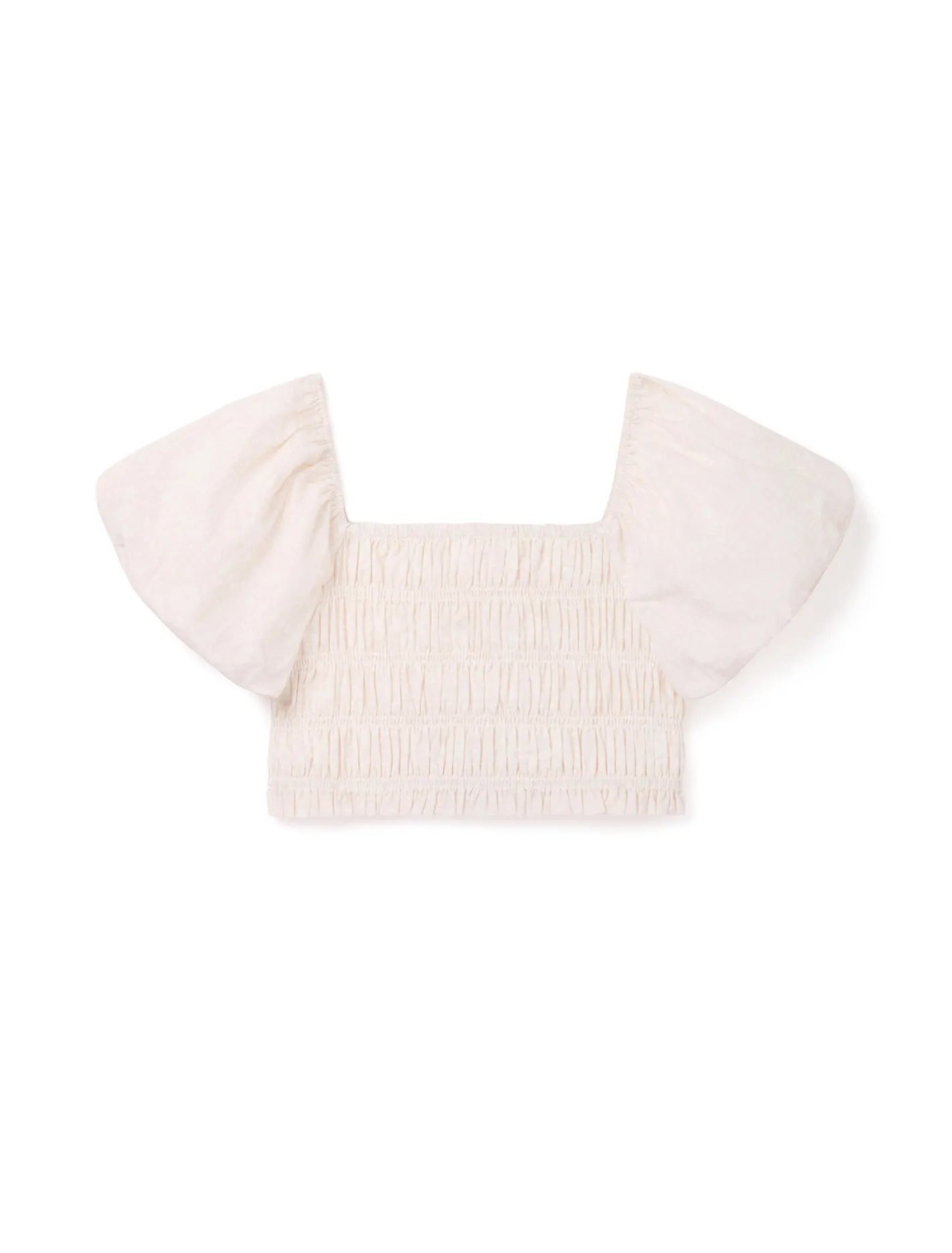 Summer Shirred Puff Teen Top
