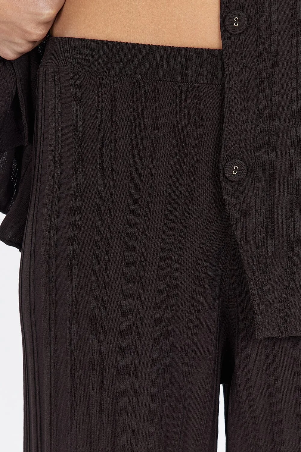 SYLVIA BITTER CHOC KNIT PANT