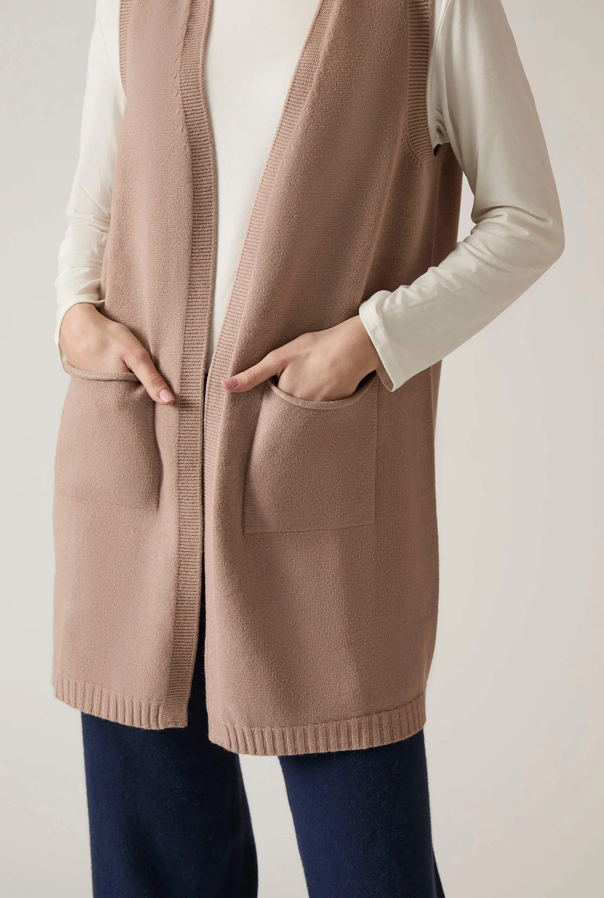 Taupe Knitted Gilet