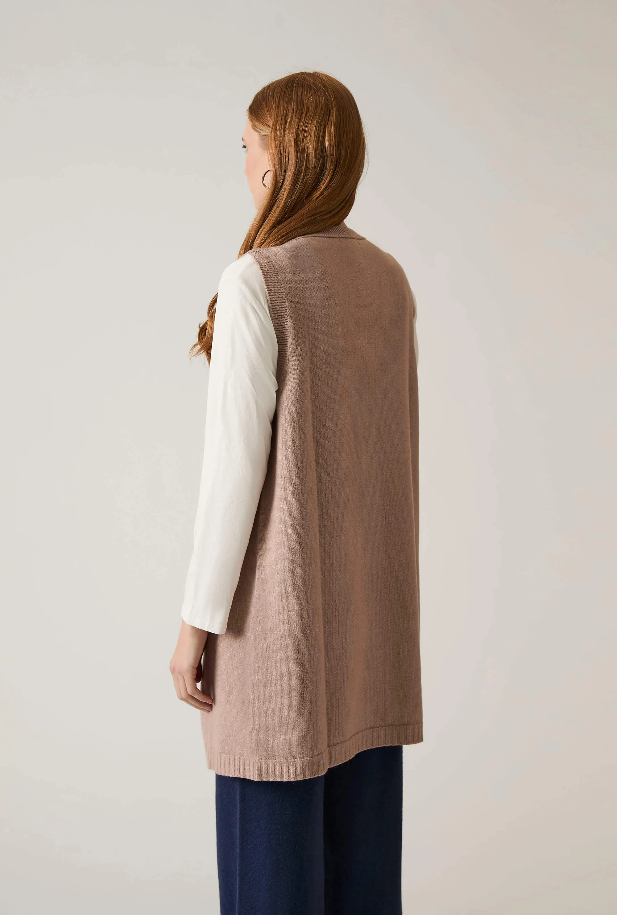 Taupe Knitted Gilet