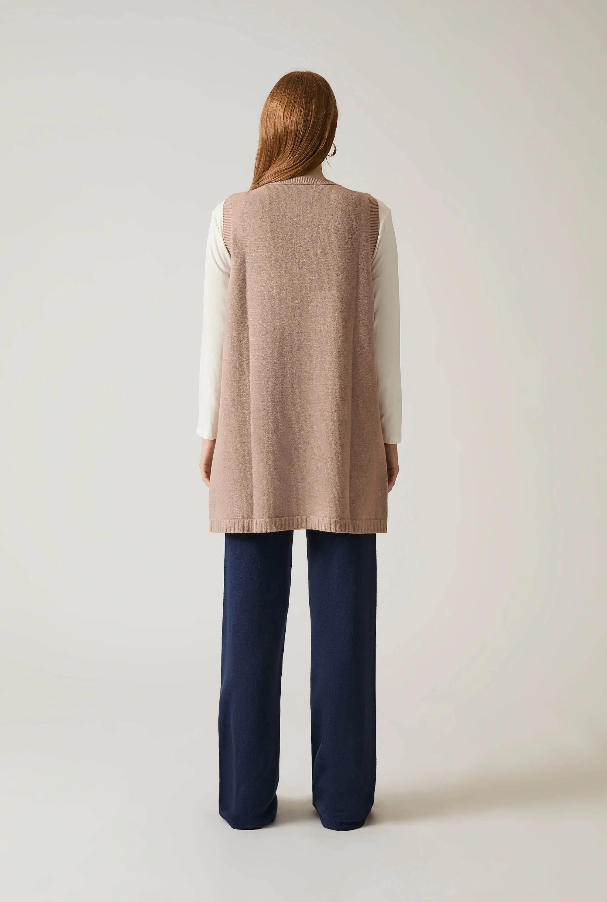 Taupe Knitted Gilet