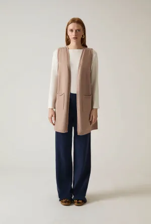 Taupe Knitted Gilet