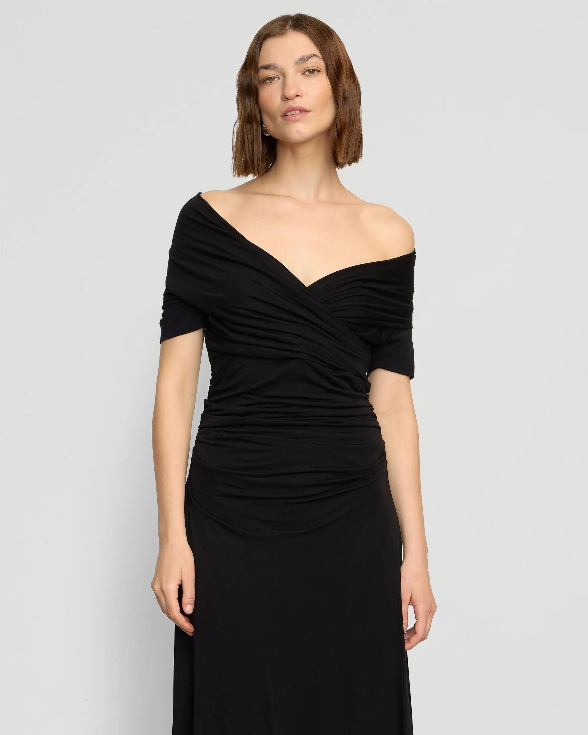 Thilda Ruched Off-Shoulder Dress
