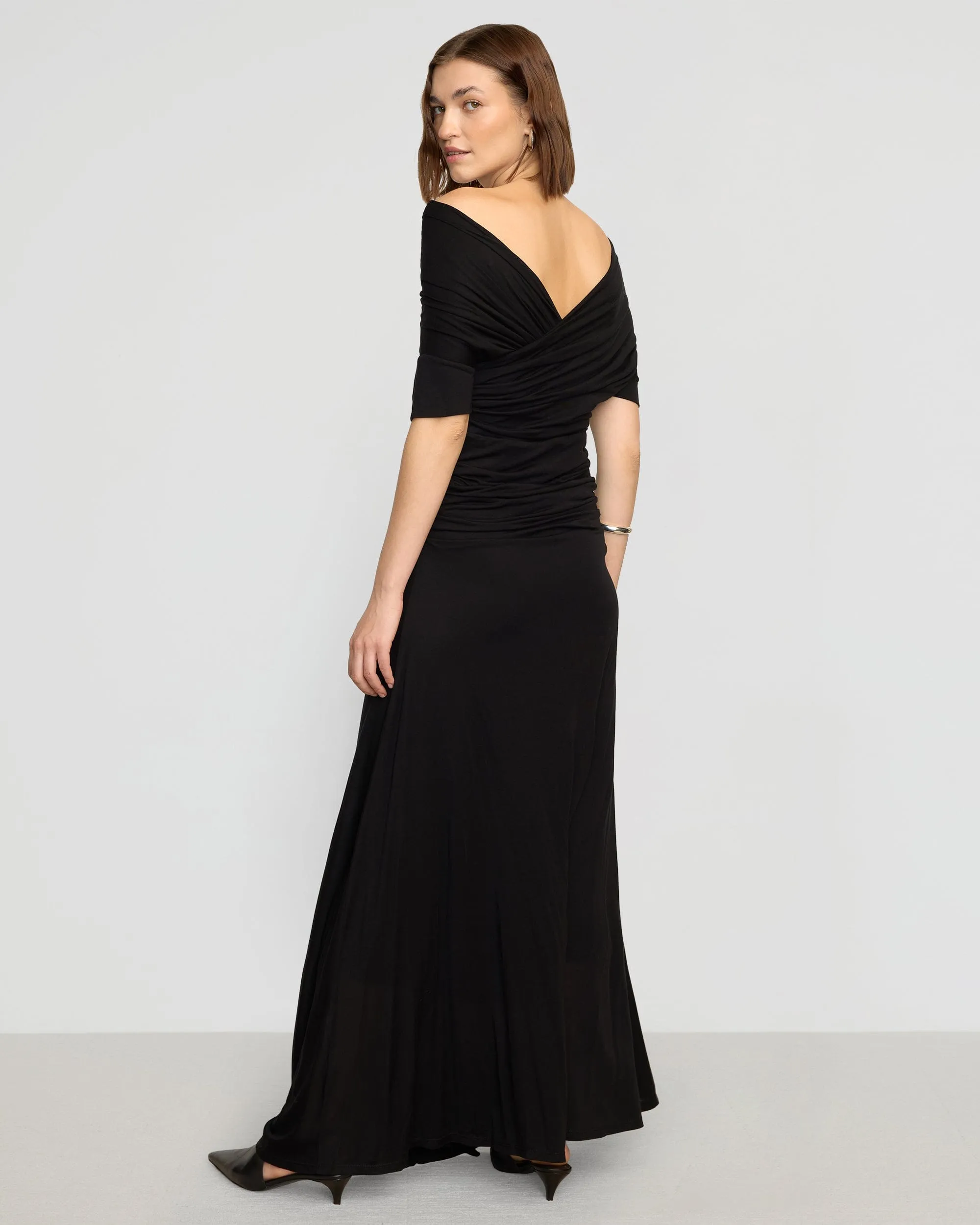 Thilda Ruched Off-Shoulder Dress