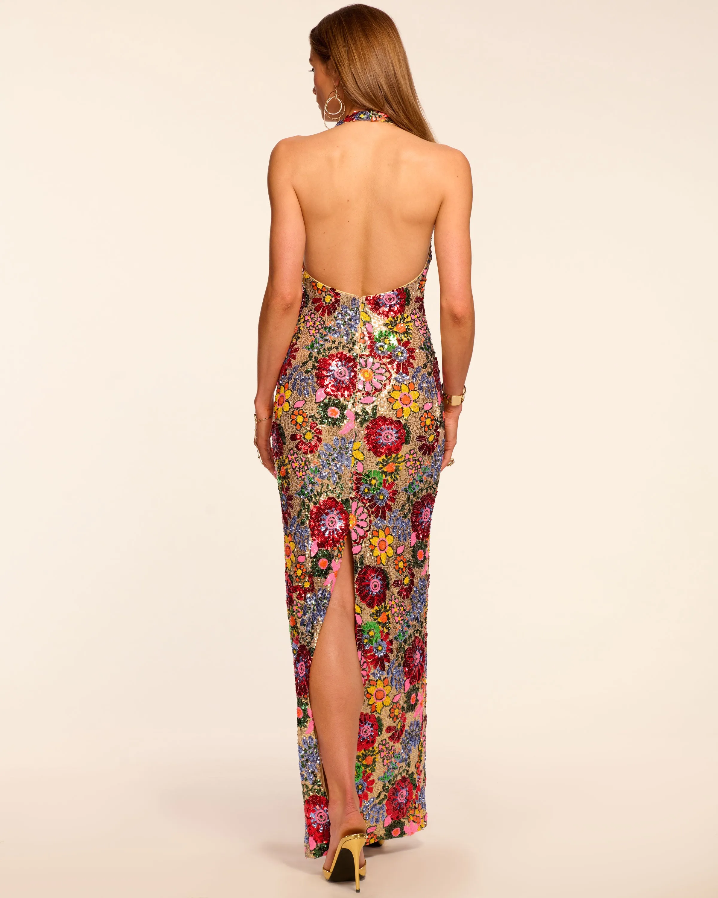 Tiffany Sequin Halter Gown