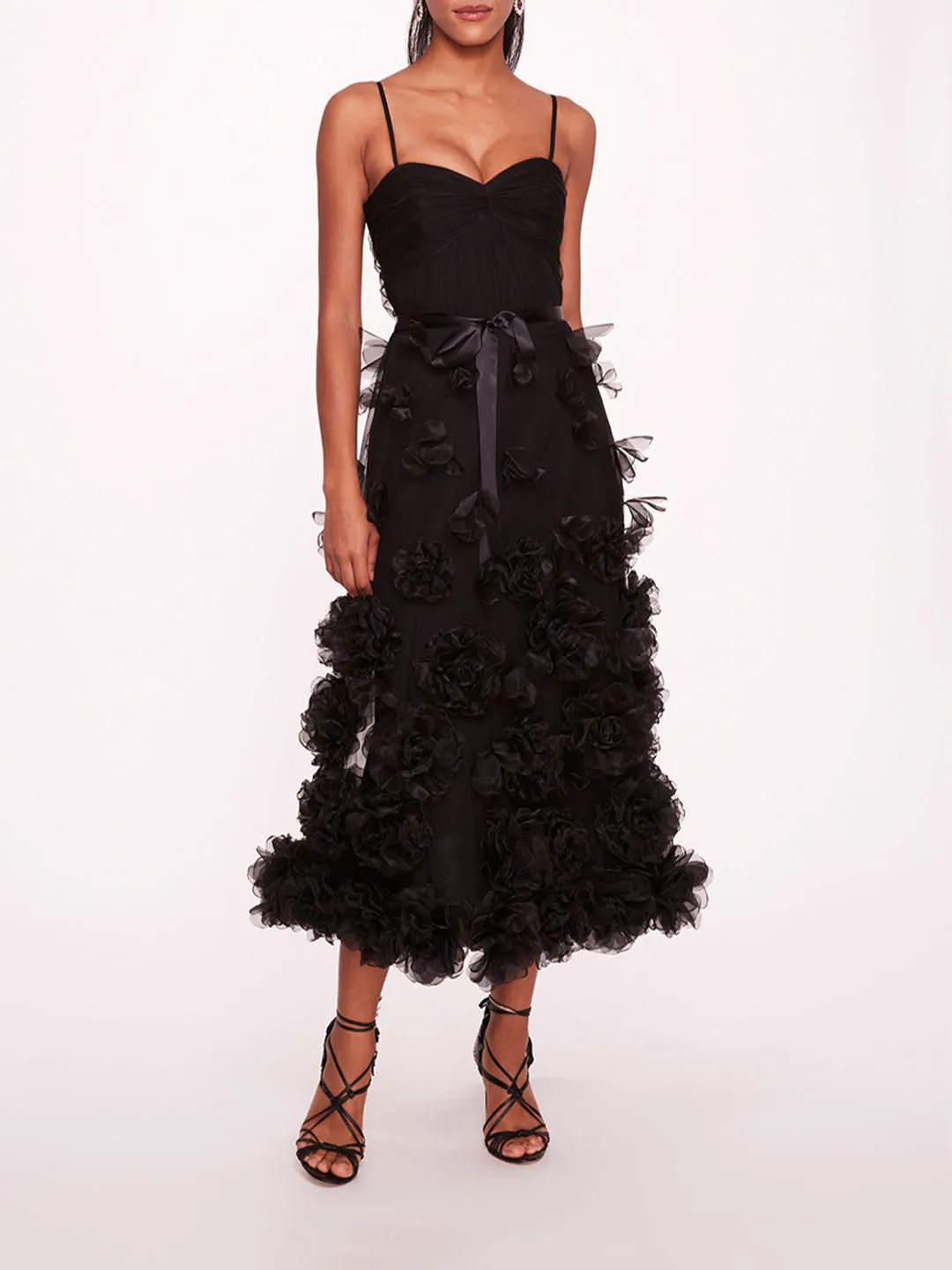 Tulle Rosette Midi Dress