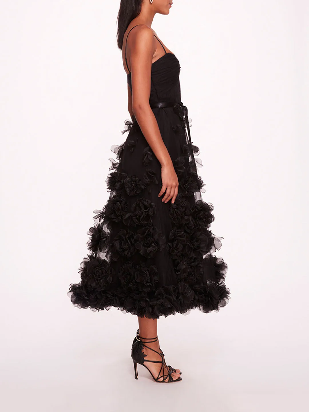 Tulle Rosette Midi Dress