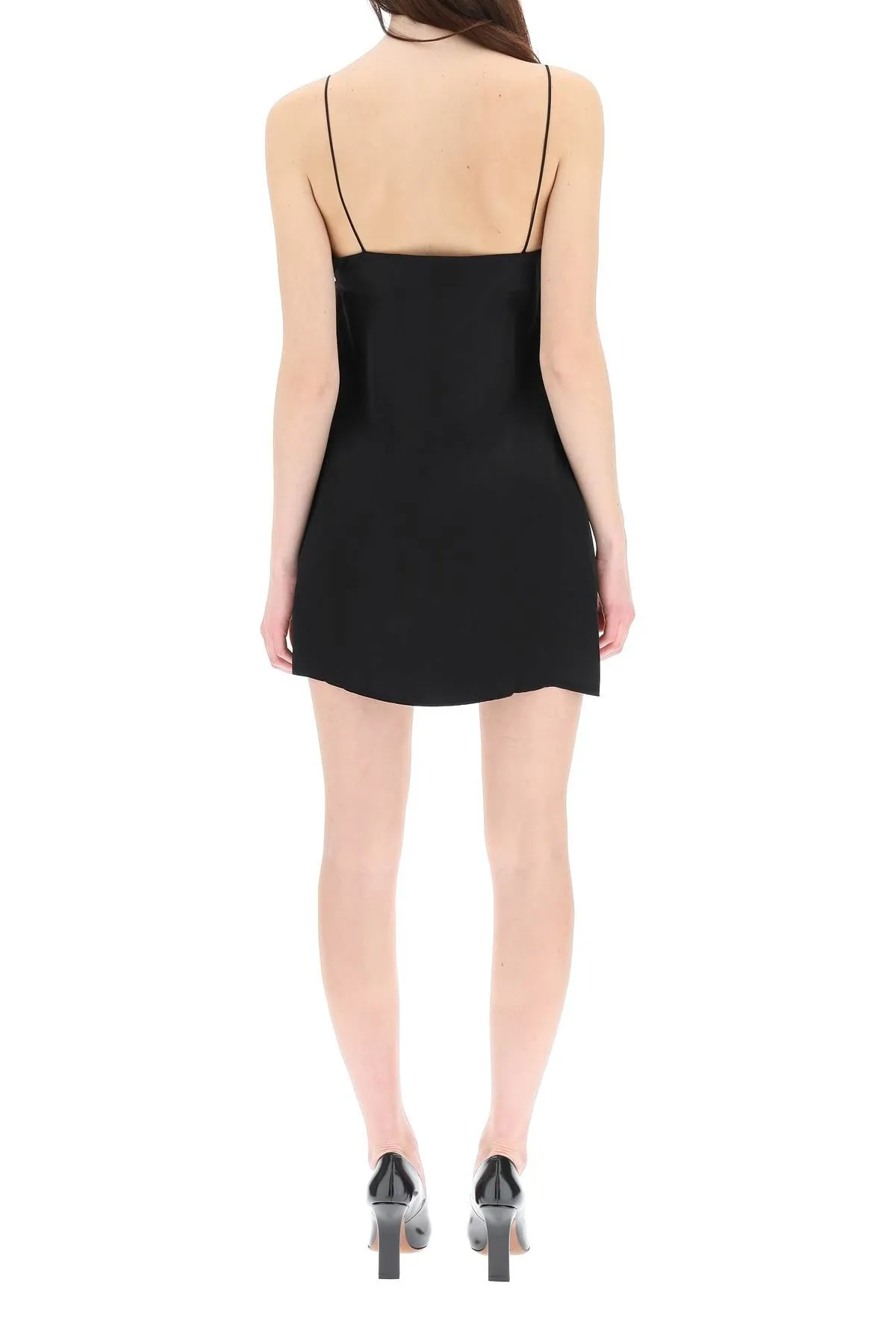 Vetements Logo Printed Slip Mini Dress