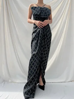 Vintage Galanos Silk Halter Gown - M