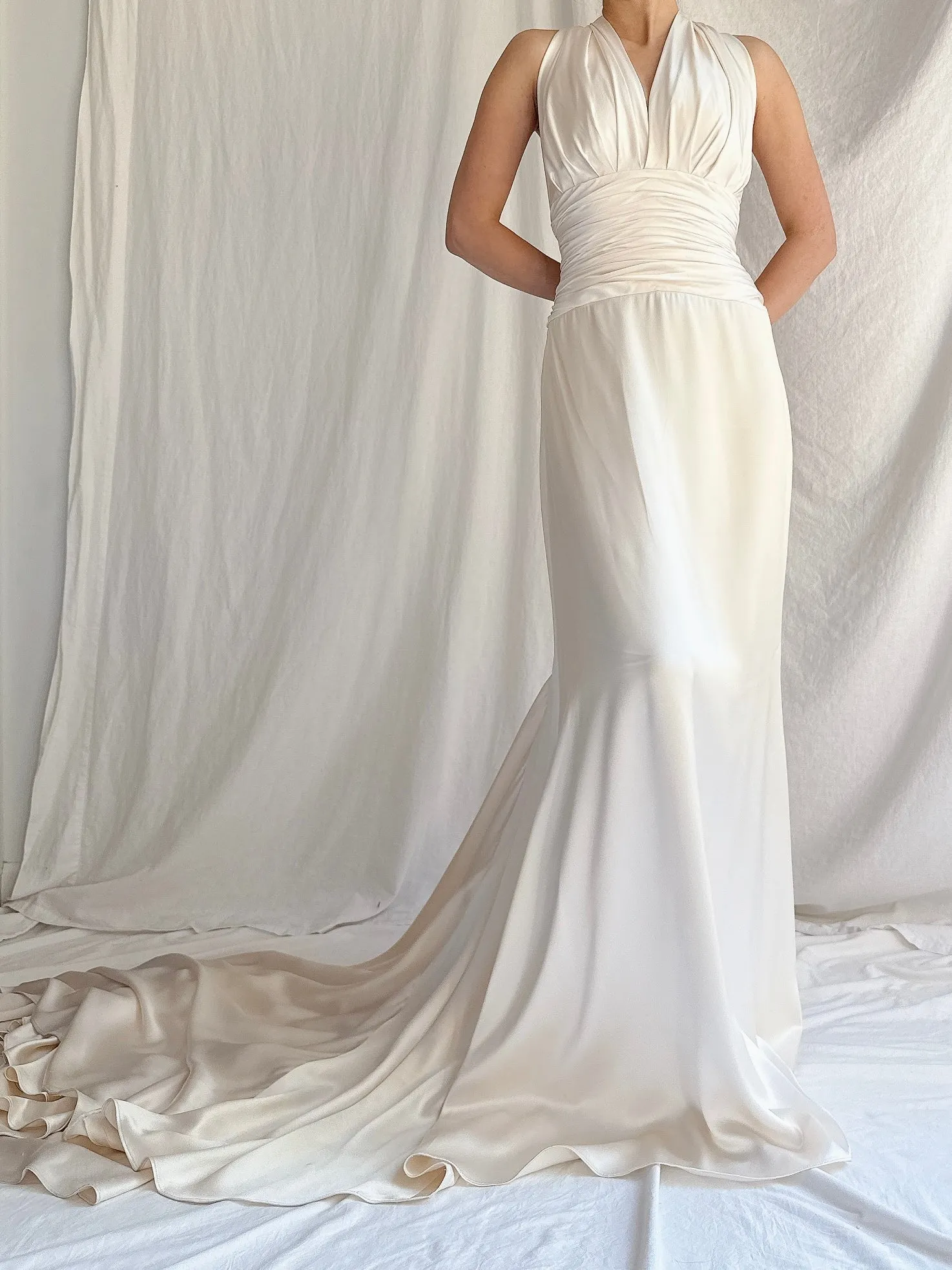 Vintage Romona Keveza Silk Charmeuse Gown - XS