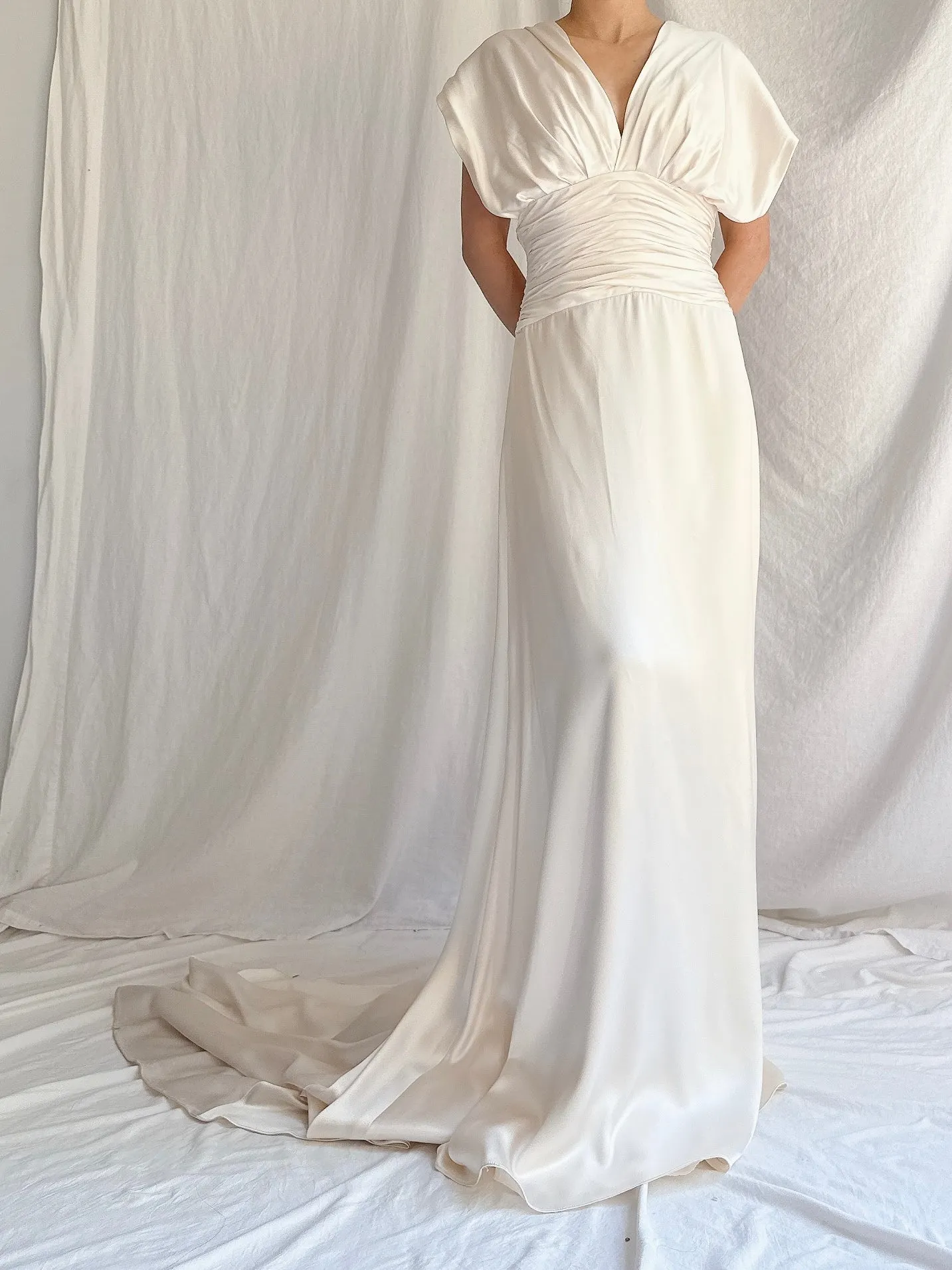 Vintage Romona Keveza Silk Charmeuse Gown - XS