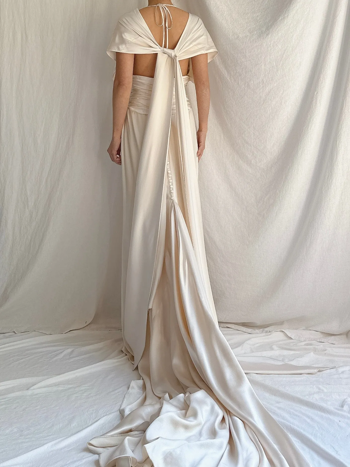 Vintage Romona Keveza Silk Charmeuse Gown - XS