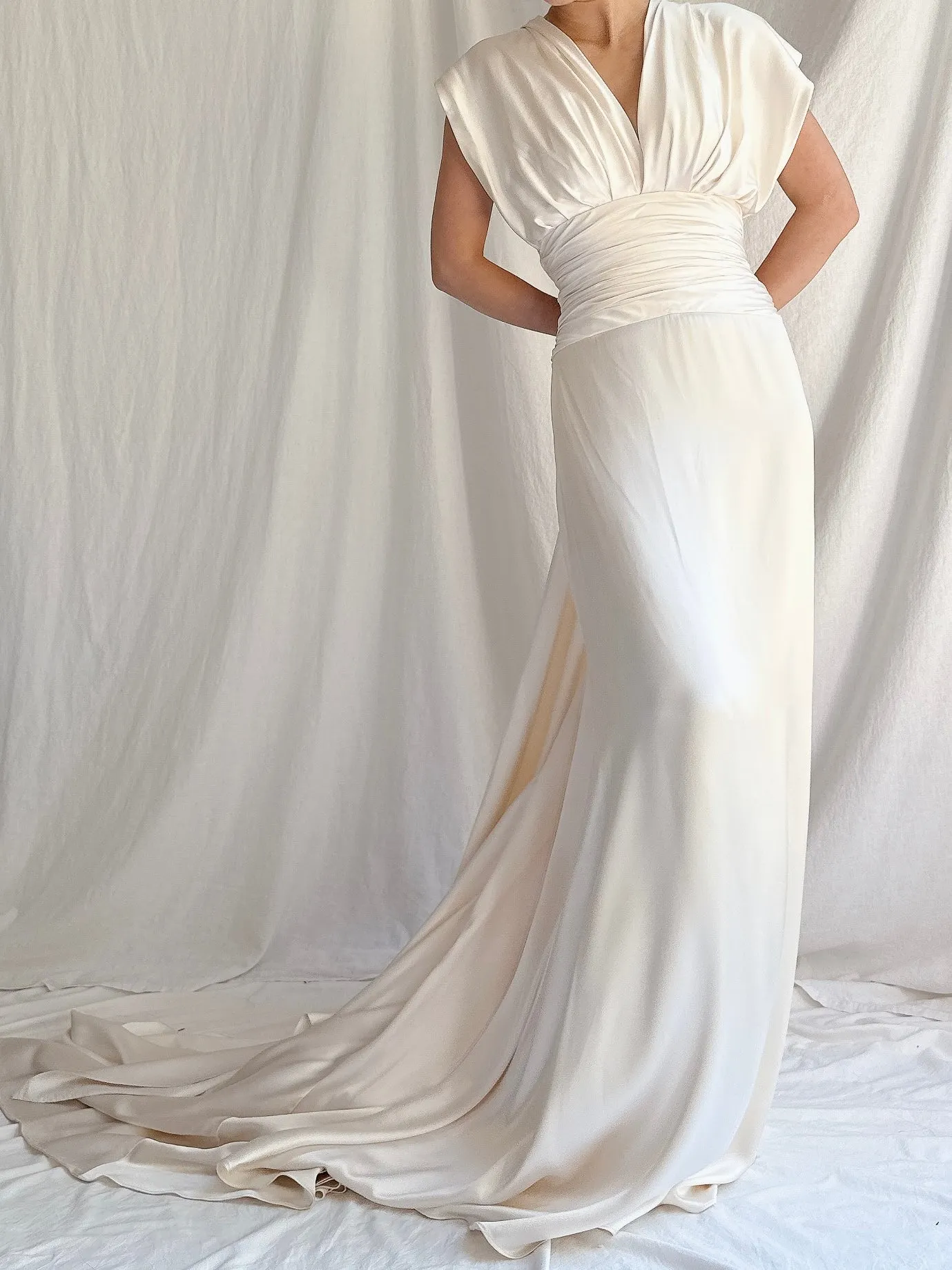 Vintage Romona Keveza Silk Charmeuse Gown - XS