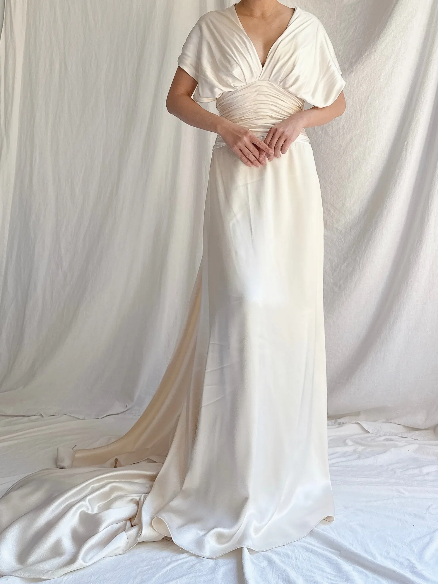 Vintage Romona Keveza Silk Charmeuse Gown - XS