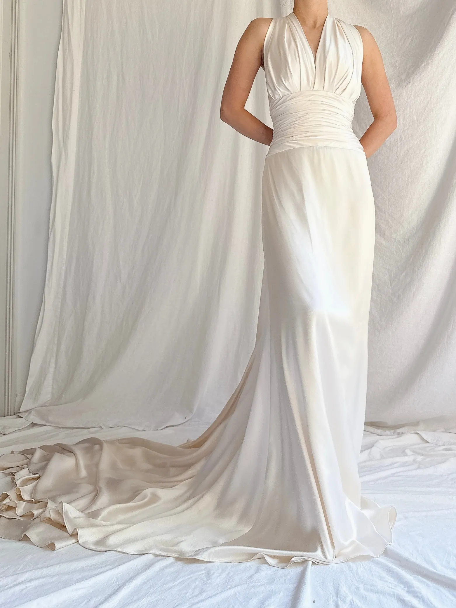Vintage Romona Keveza Silk Charmeuse Gown - XS