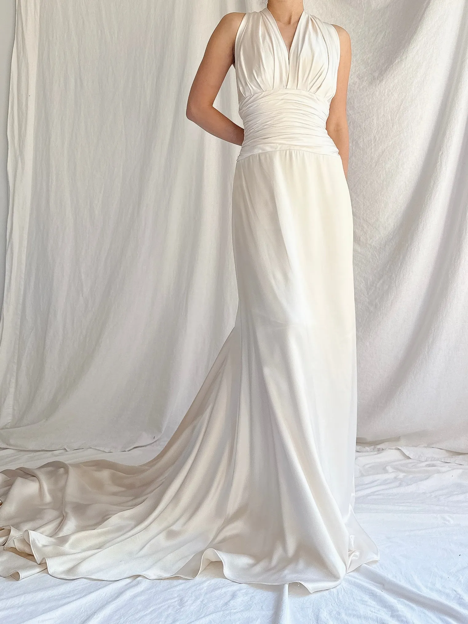 Vintage Romona Keveza Silk Charmeuse Gown - XS