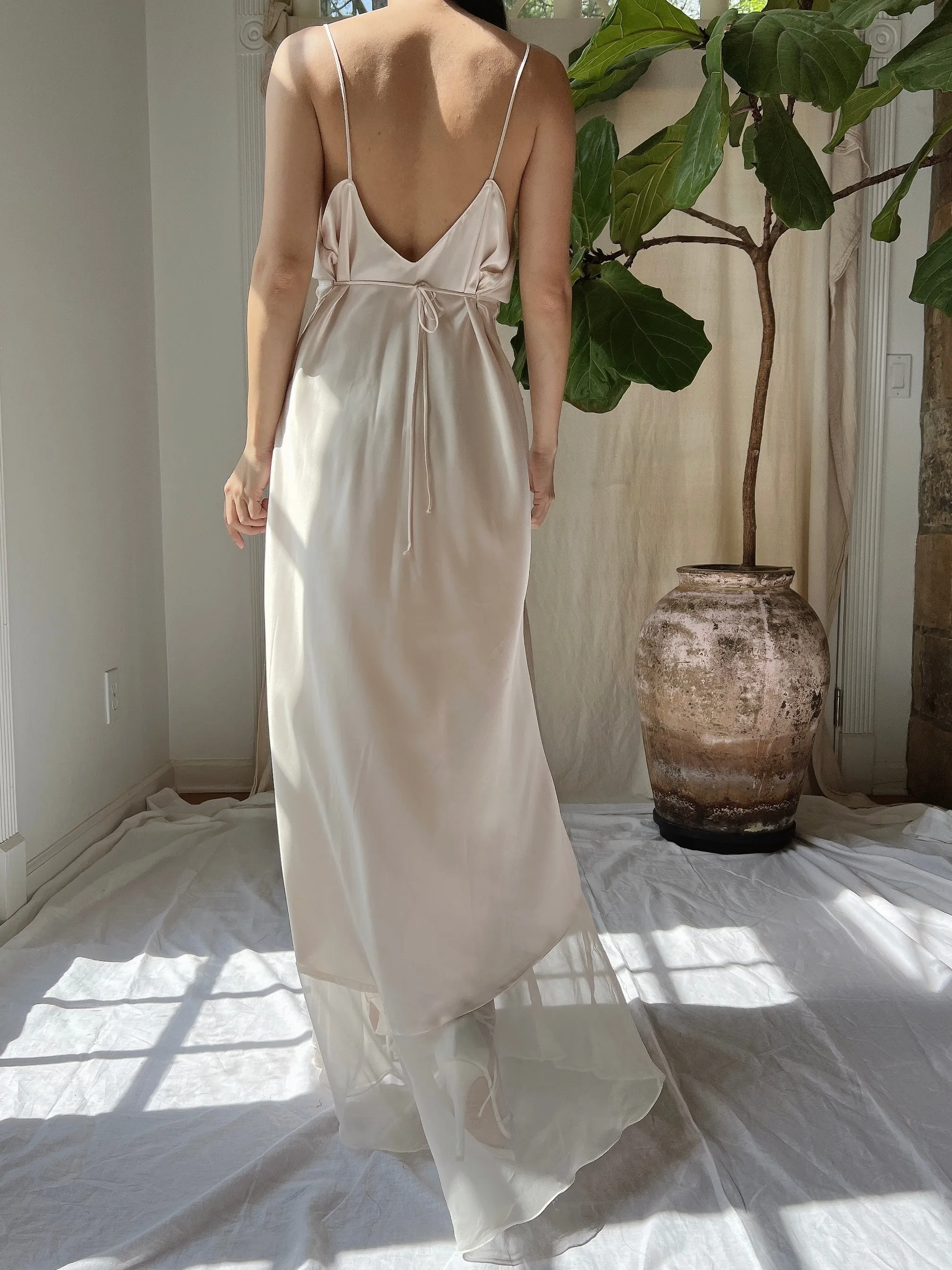Vintage Satin Slip Dress - M