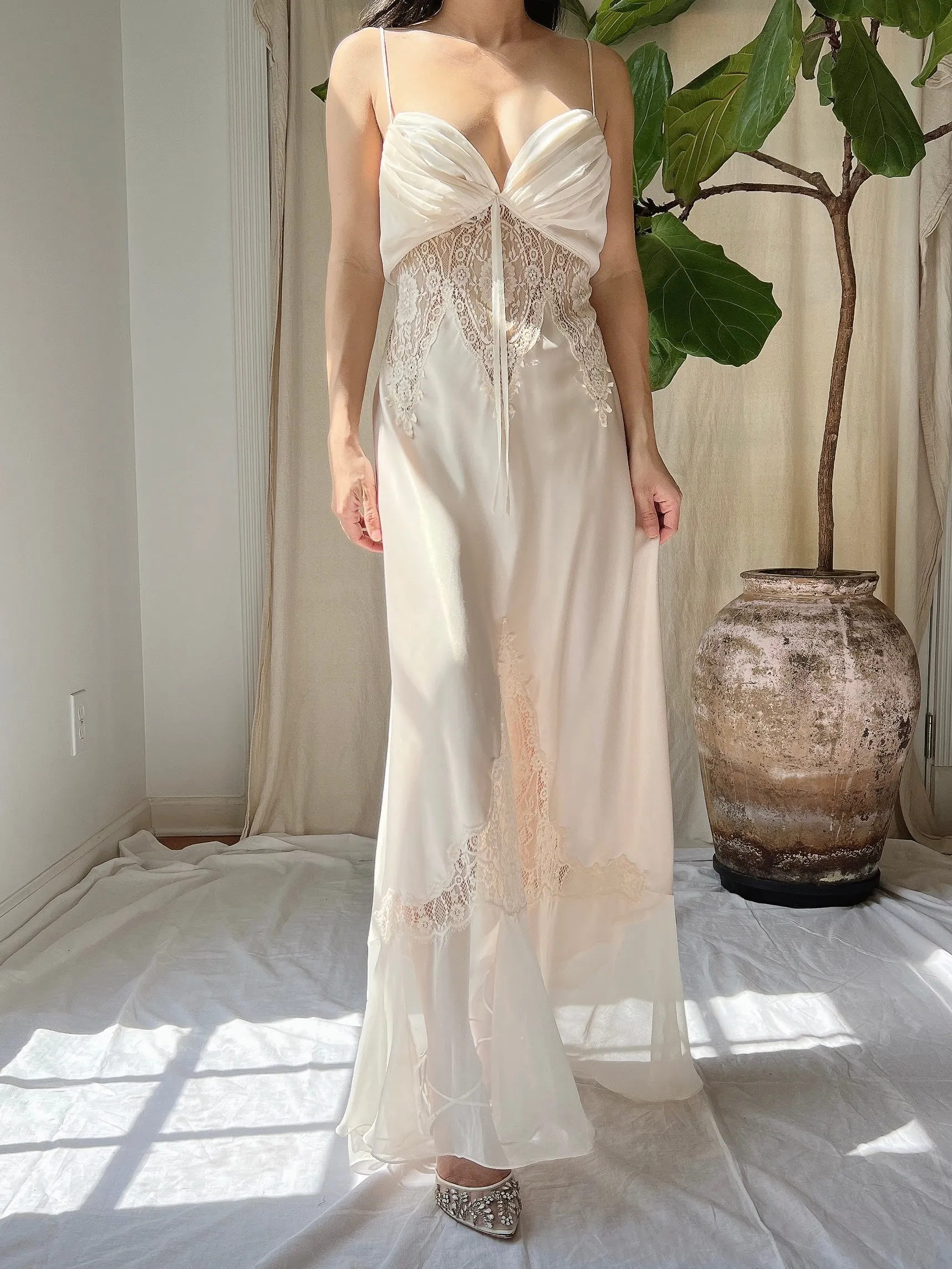 Vintage Satin Slip Dress - M