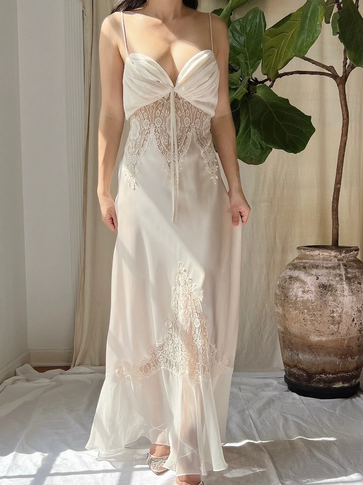Vintage Satin Slip Dress - M
