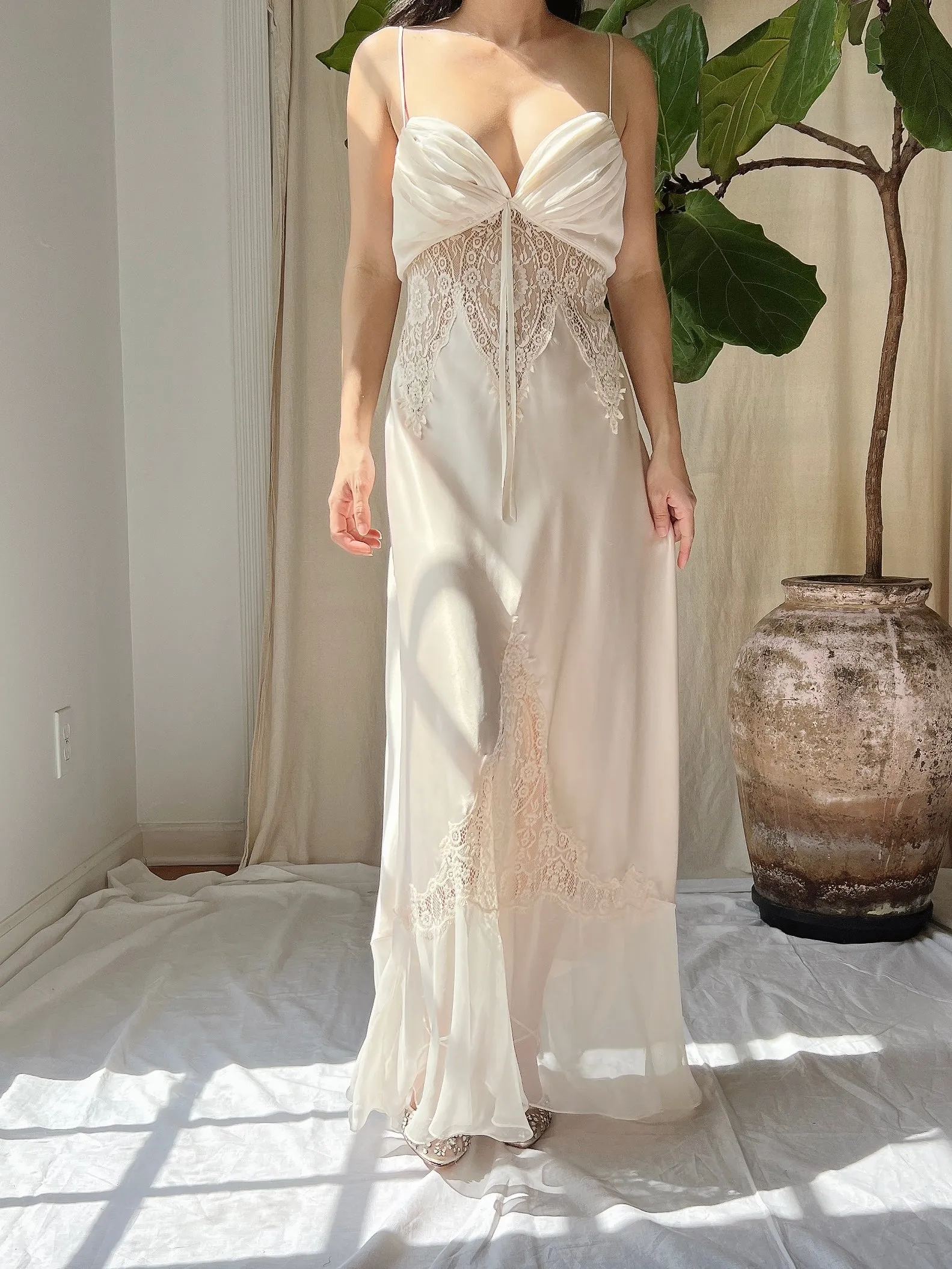 Vintage Satin Slip Dress - M