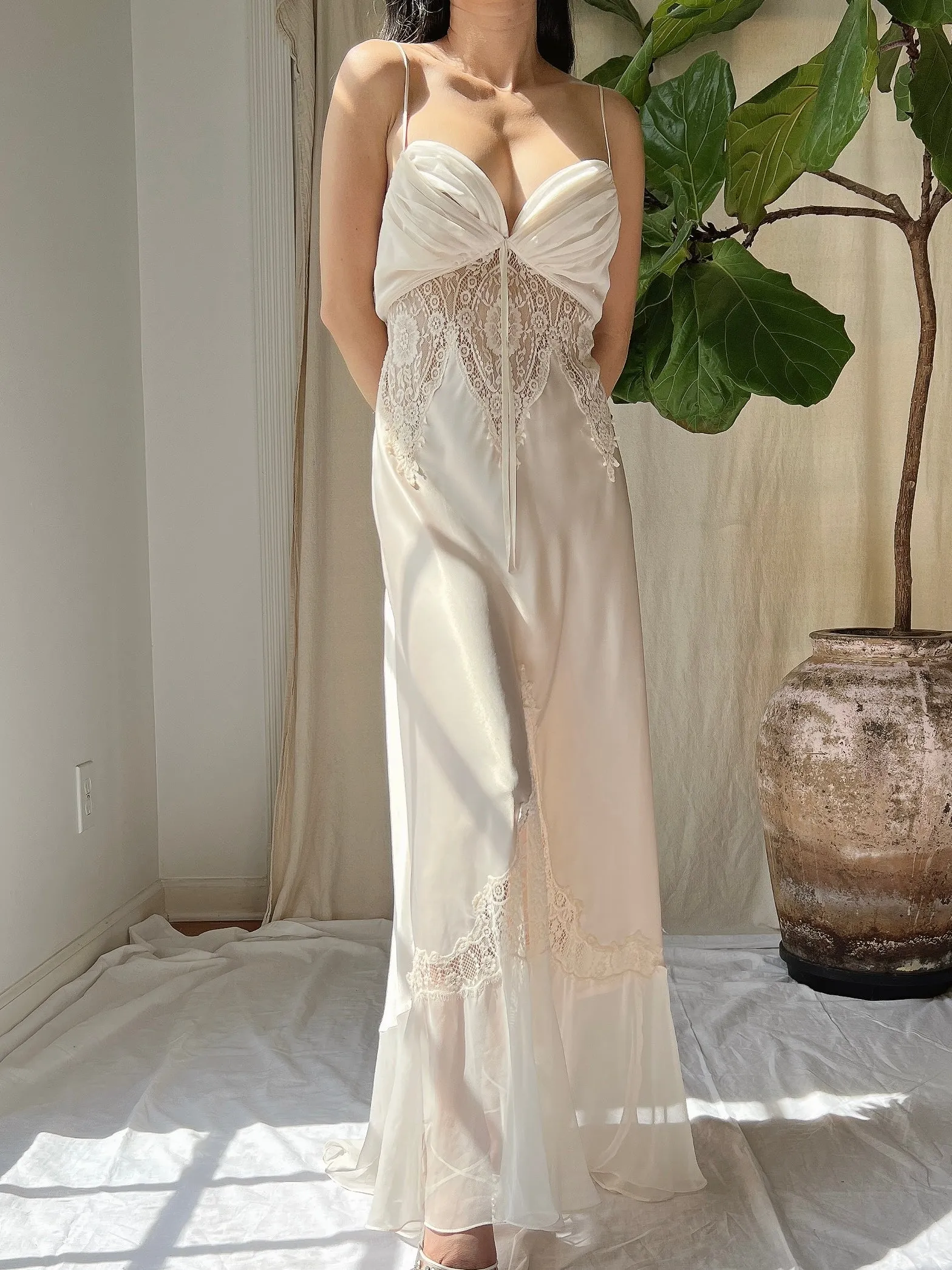 Vintage Satin Slip Dress - M