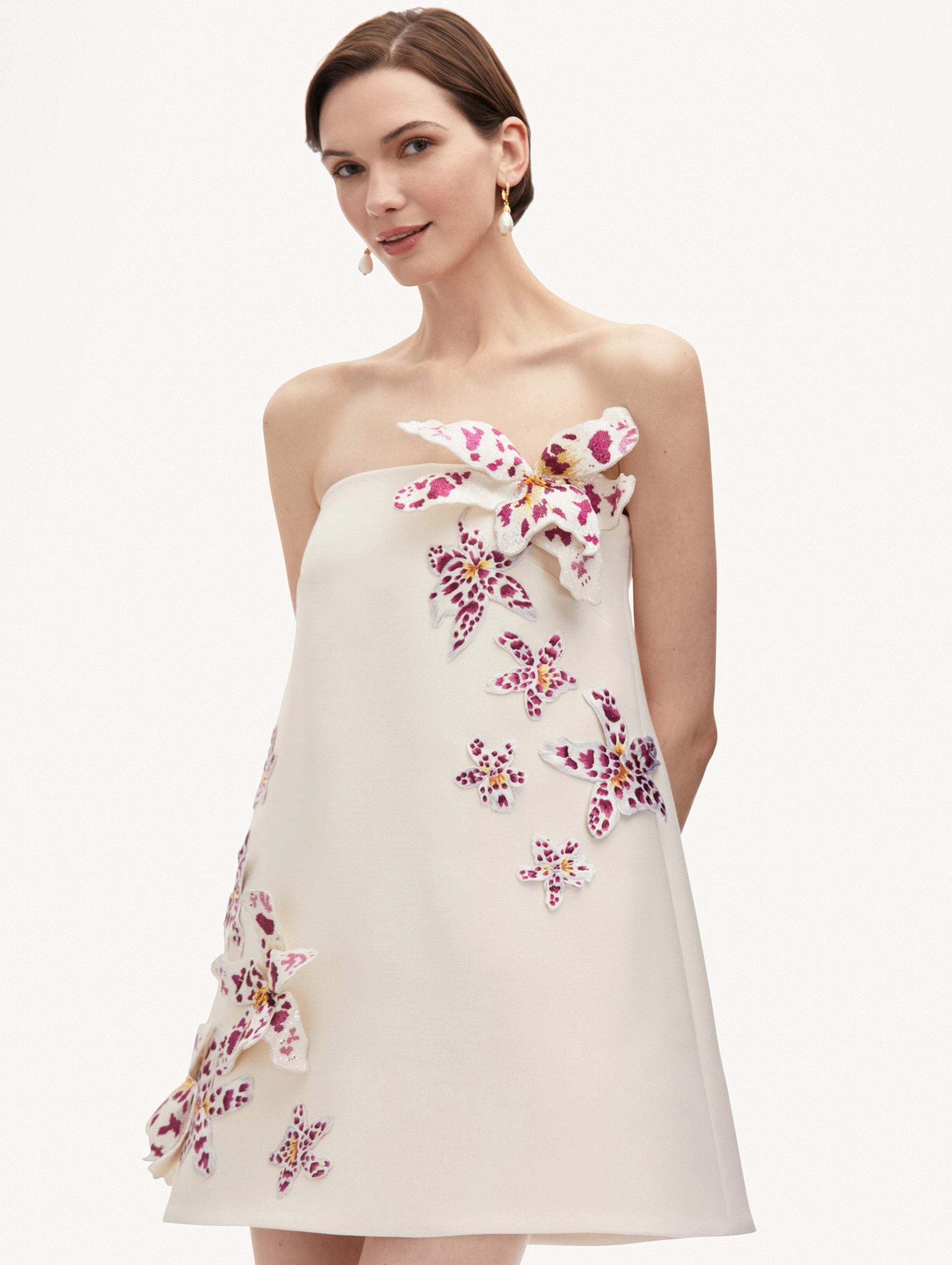Watercolor Orchid Cocktail Dress
