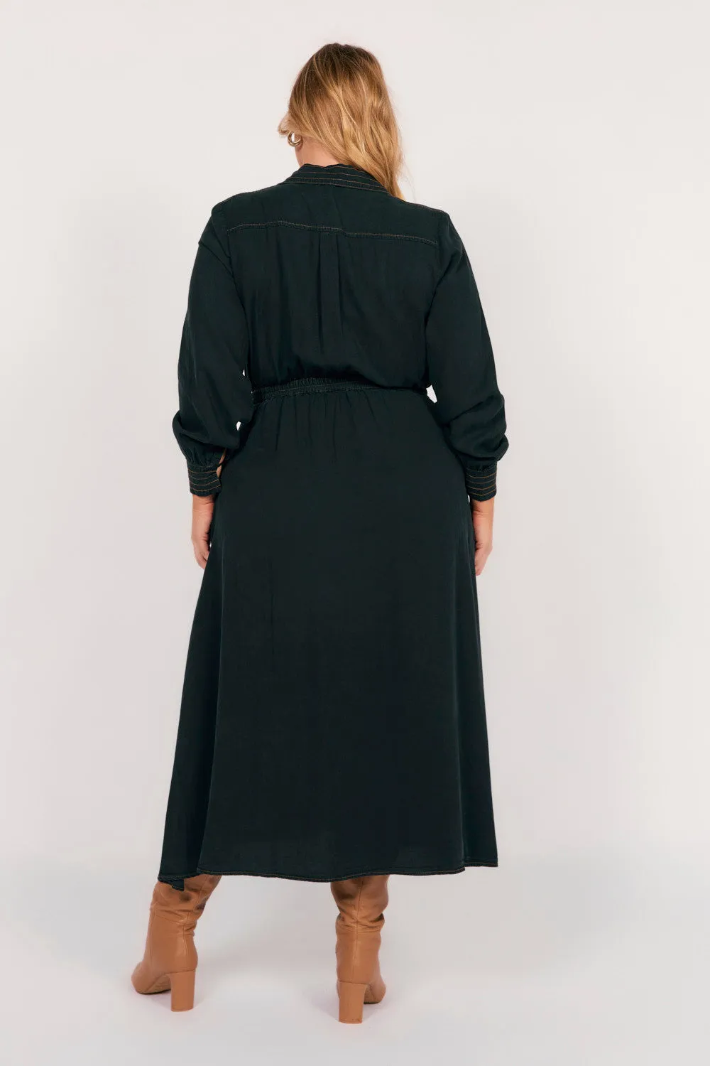 Wendy Tencel Wrap Dress in Black