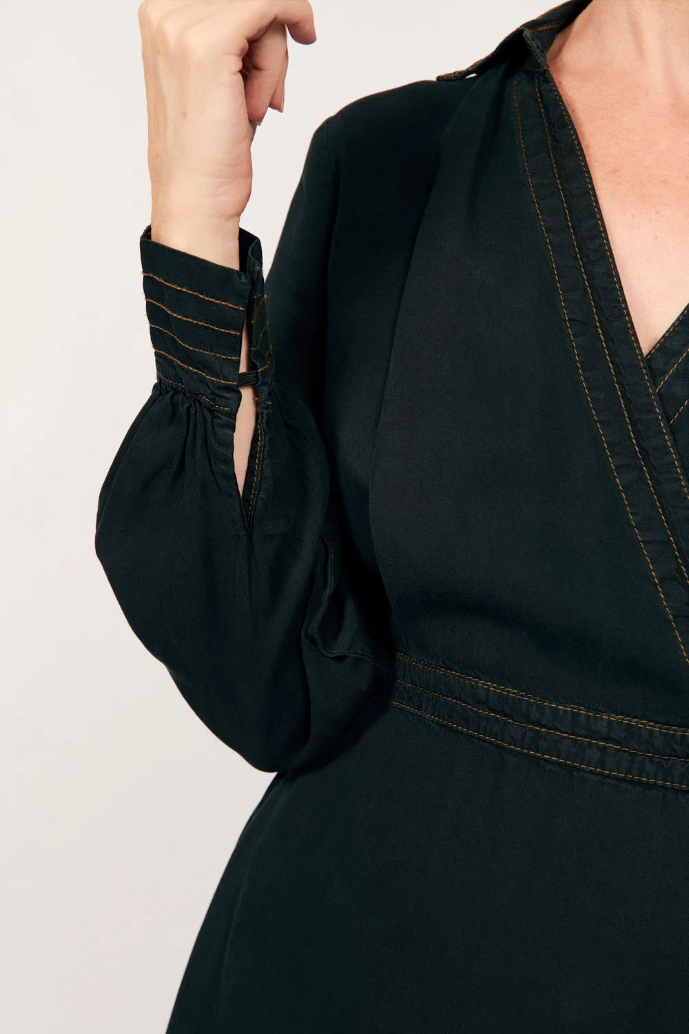 Wendy Tencel Wrap Dress in Black