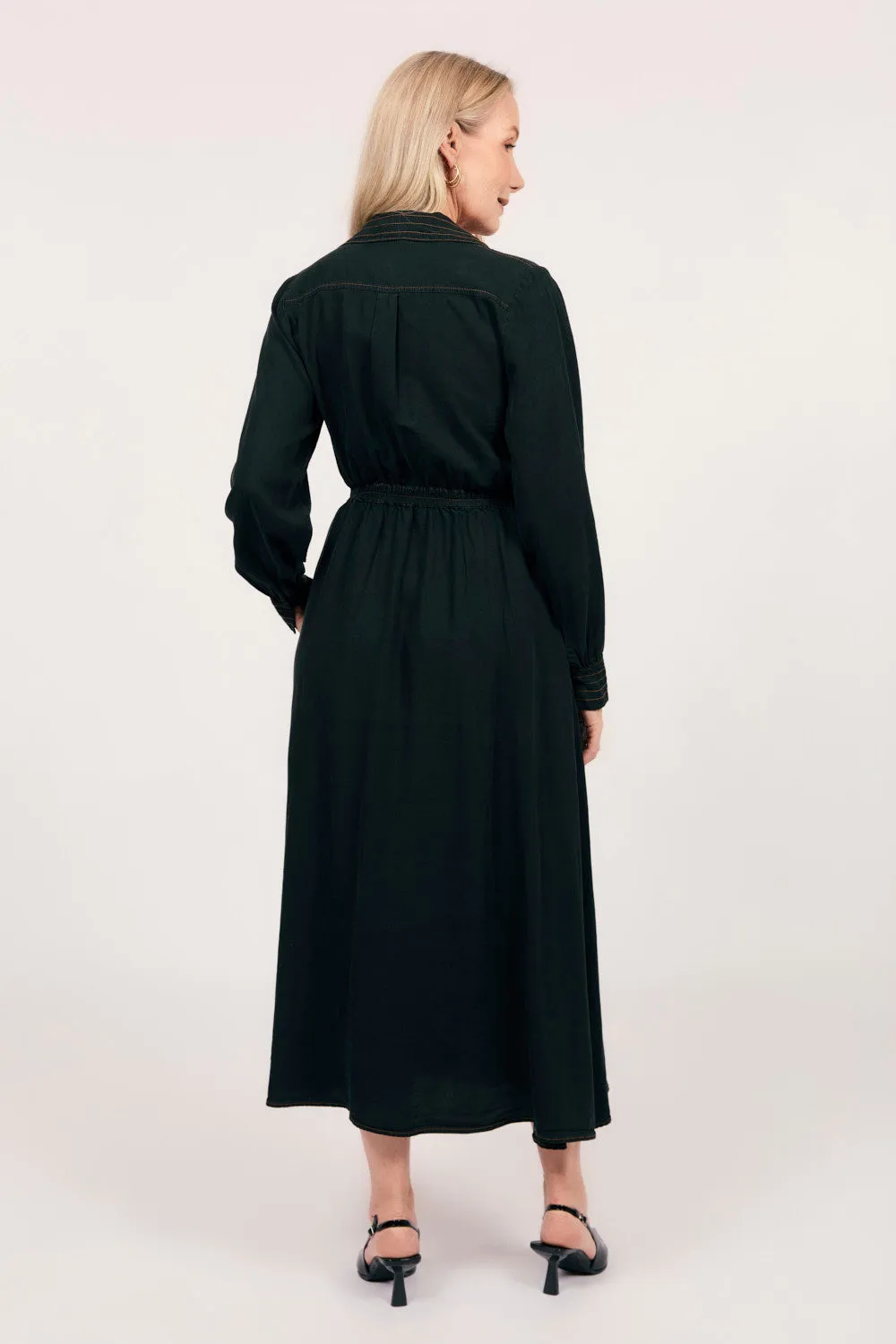 Wendy Tencel Wrap Dress in Black